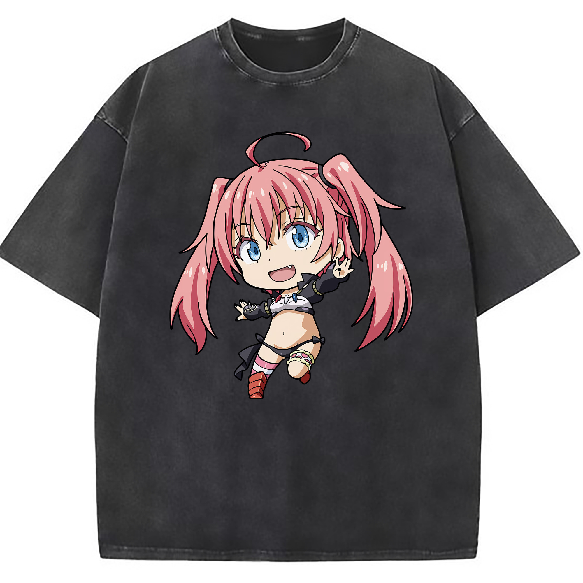 （画像用） 転スラ Regarding Reincarnated to Slime 綿100% ヴィンテージ風 半袖Tシャツ（フロントプリント）