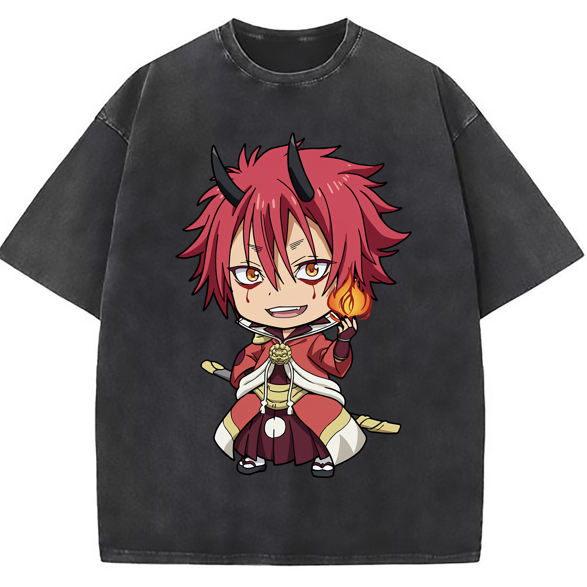 （画像用） 転スラ Regarding Reincarnated to Slime 綿100% ヴィンテージ風 半袖Tシャツ（フロントプリント）
