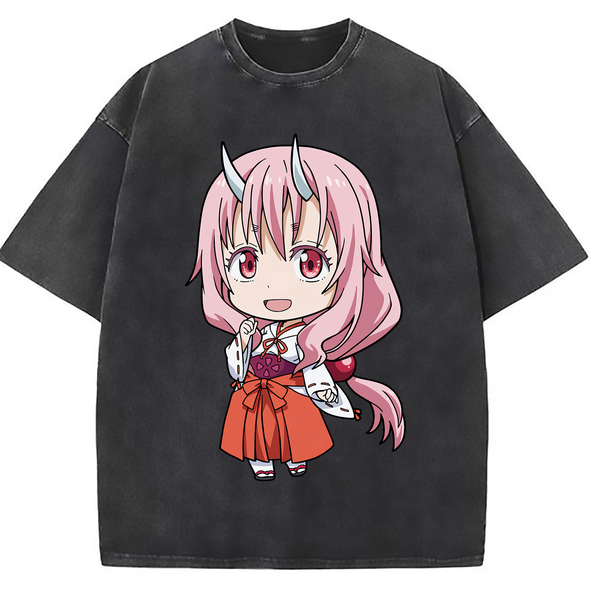 （画像用） 転スラ Regarding Reincarnated to Slime 綿100% ヴィンテージ風 半袖Tシャツ（フロントプリント）