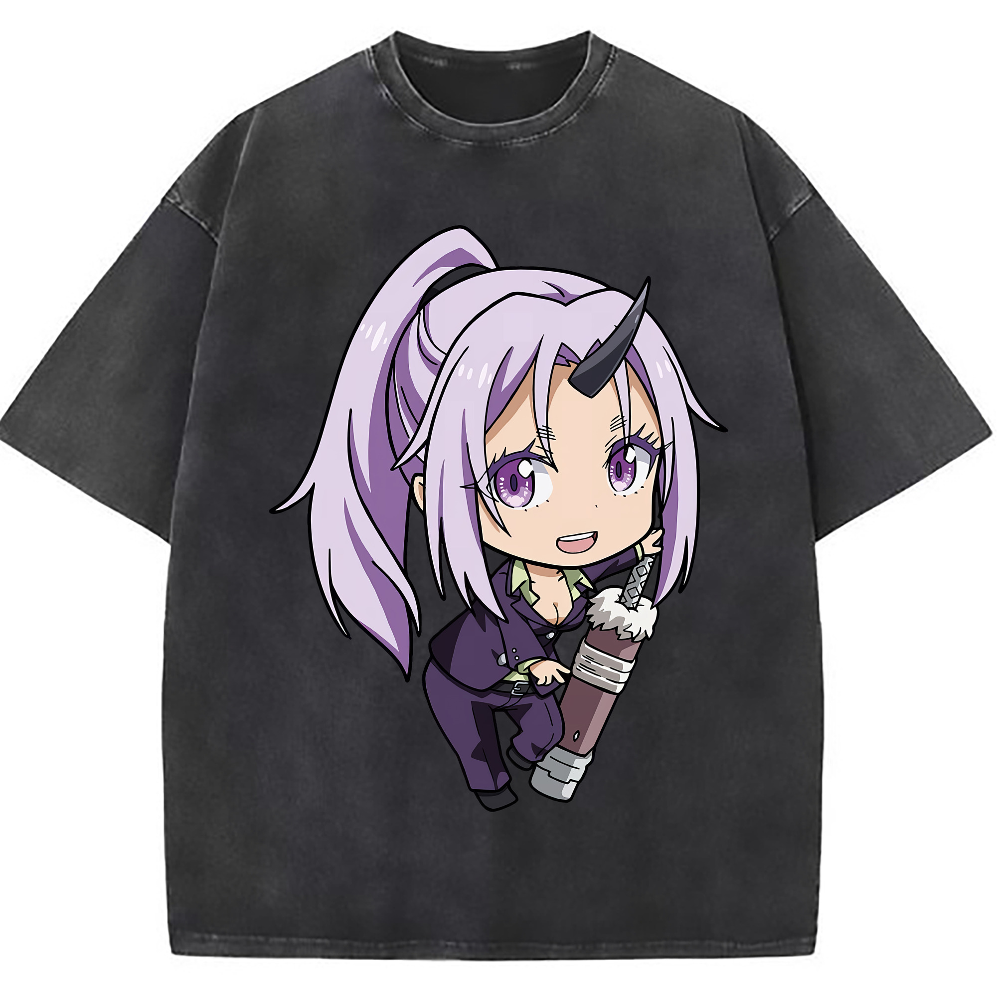 （画像用） 転スラ Regarding Reincarnated to Slime 綿100% ヴィンテージ風 半袖Tシャツ（フロントプリント）
