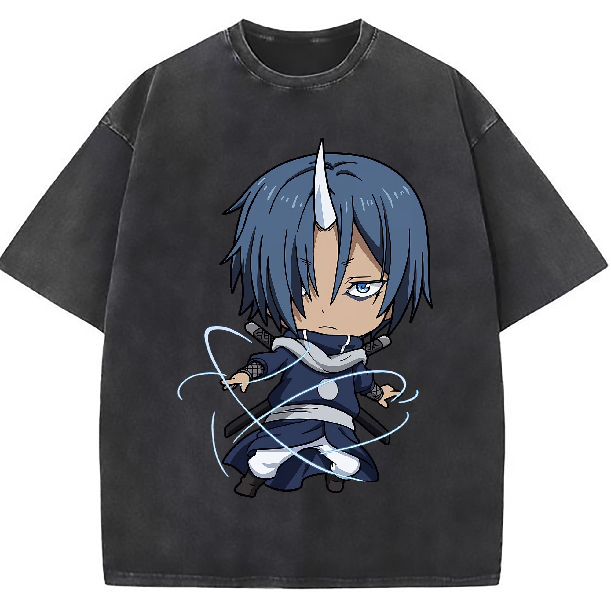 （画像用） 転スラ Regarding Reincarnated to Slime 綿100% ヴィンテージ風 半袖Tシャツ（フロントプリント）