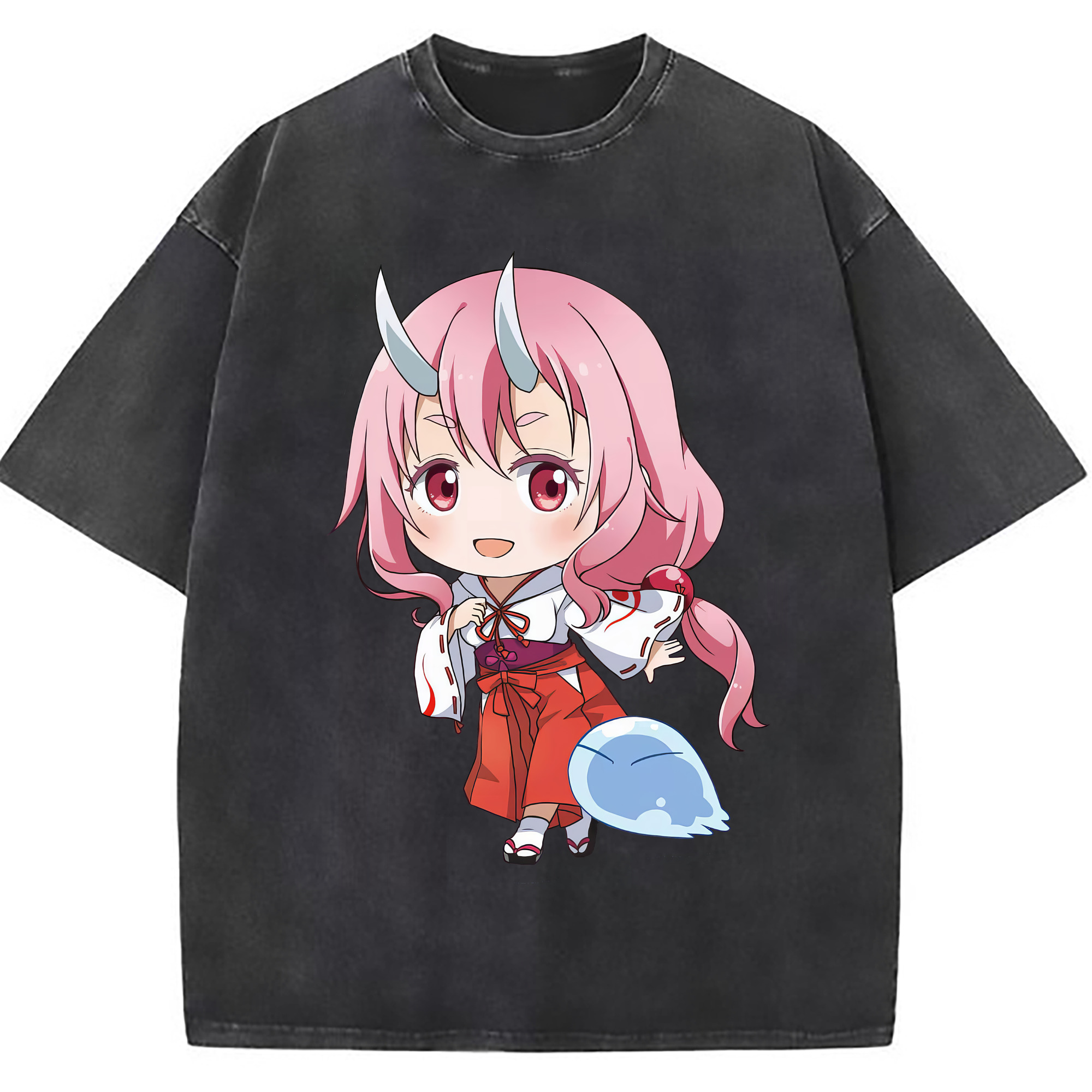 （画像用） 転スラ Regarding Reincarnated to Slime 綿100% ヴィンテージ風 半袖Tシャツ（フロントプリント）