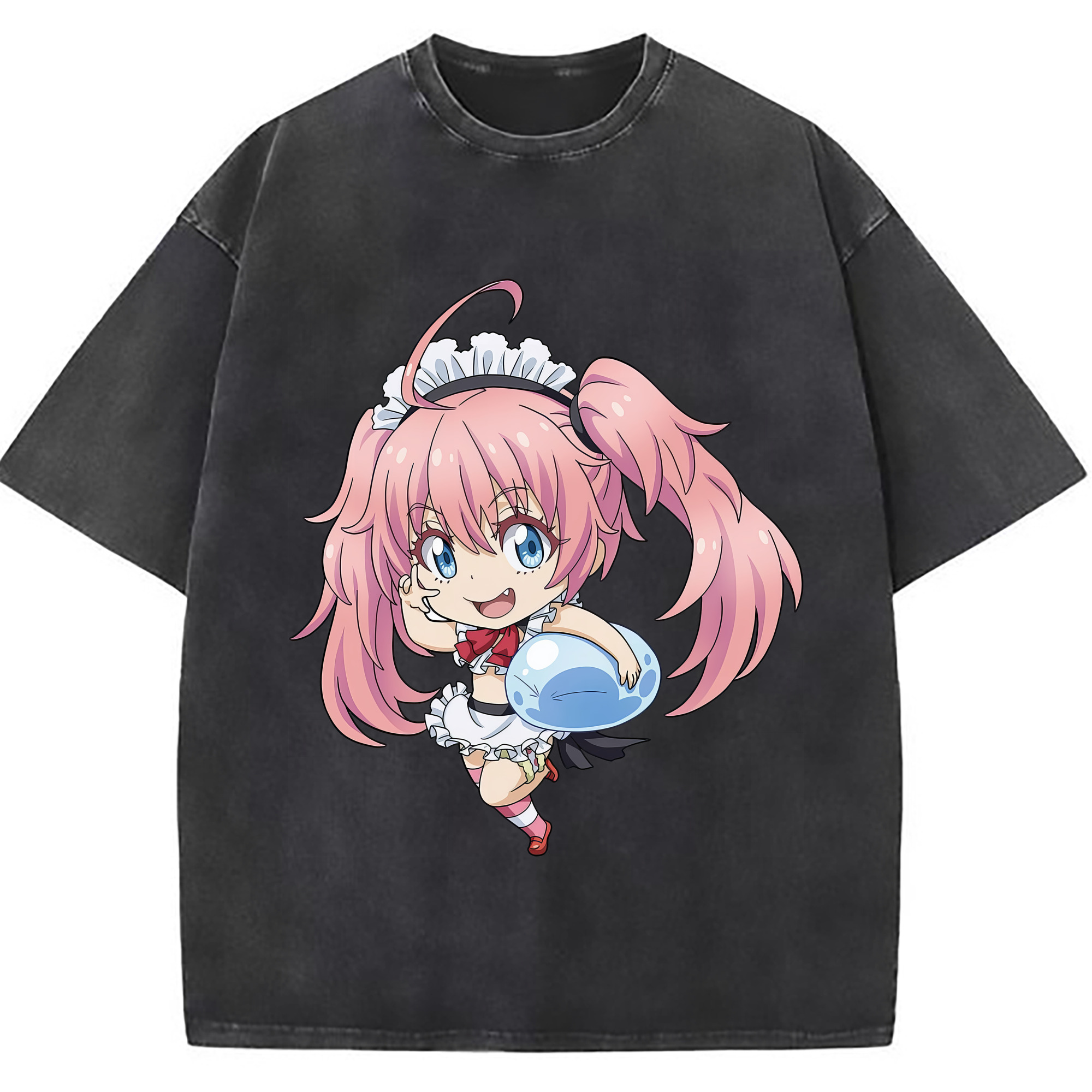 （画像用） 転スラ Regarding Reincarnated to Slime 綿100% ヴィンテージ風 半袖Tシャツ（フロントプリント）