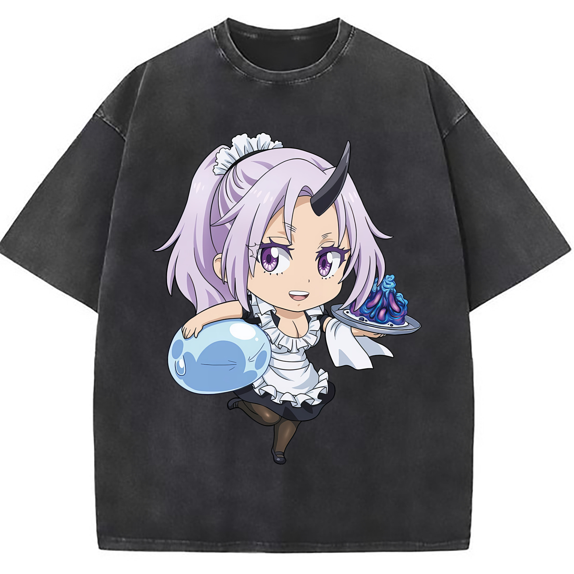 （画像用） 転スラ Regarding Reincarnated to Slime 綿100% ヴィンテージ風 半袖Tシャツ（フロントプリント）