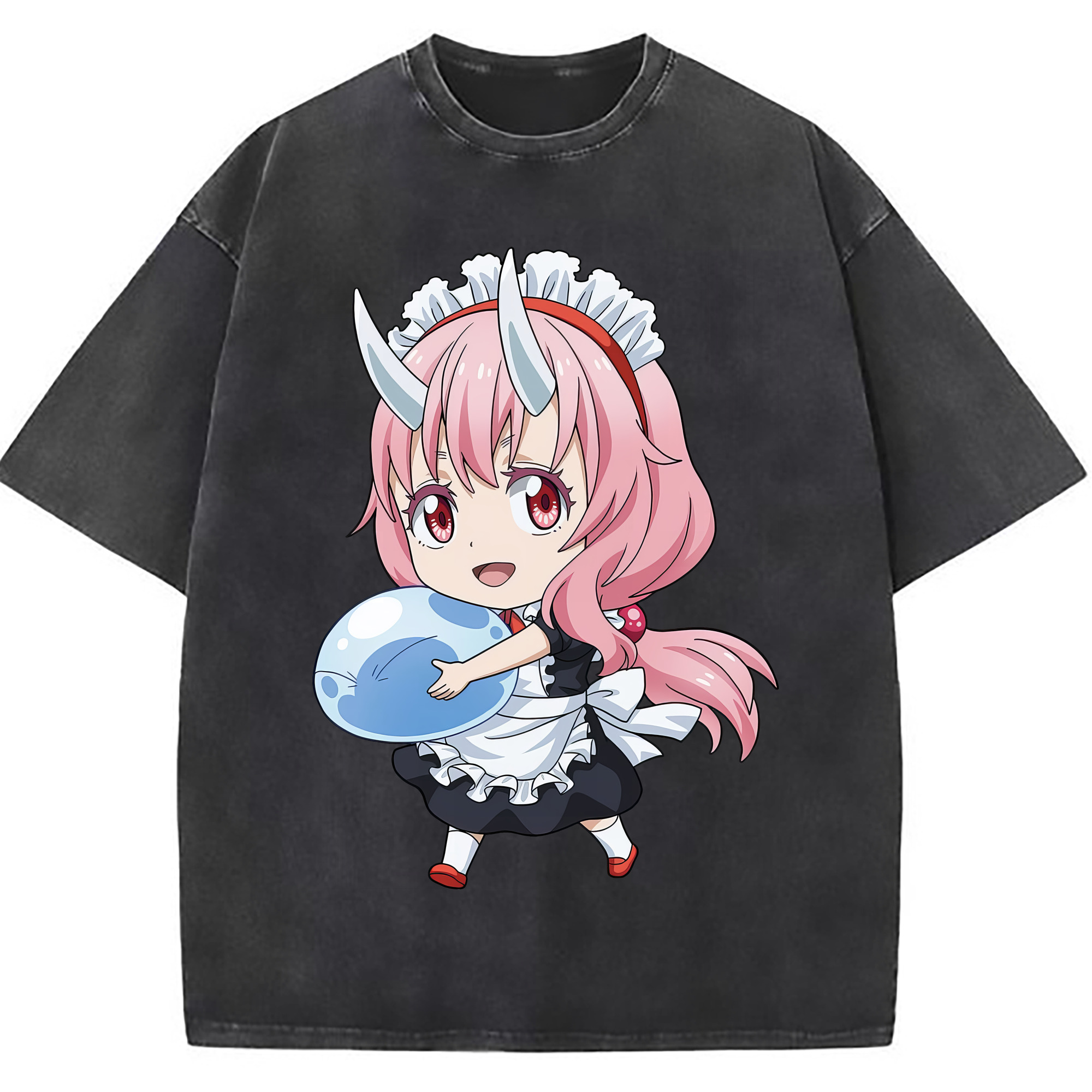 （画像用） 転スラ Regarding Reincarnated to Slime 綿100% ヴィンテージ風 半袖Tシャツ（フロントプリント）