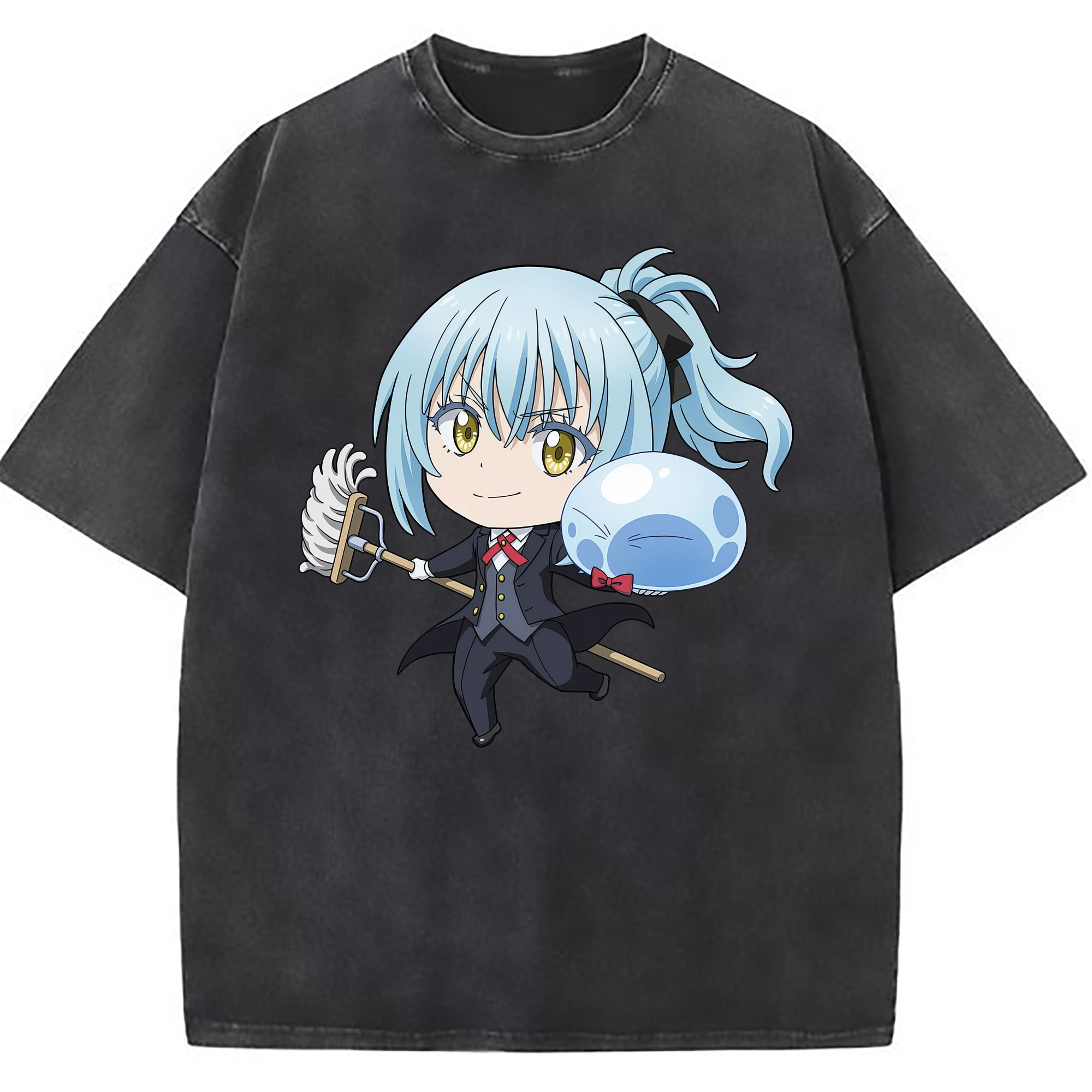 （画像用） 転スラ Regarding Reincarnated to Slime 綿100% ヴィンテージ風 半袖Tシャツ（フロントプリント）