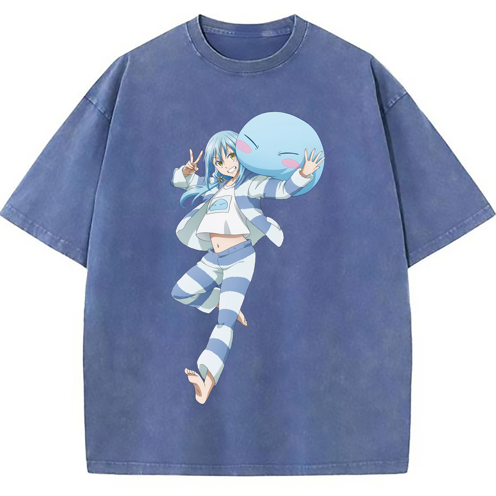 （画像用） 転スラ Regarding Reincarnated to Slime 綿100% ヴィンテージ風 半袖Tシャツ（フロントプリント）
