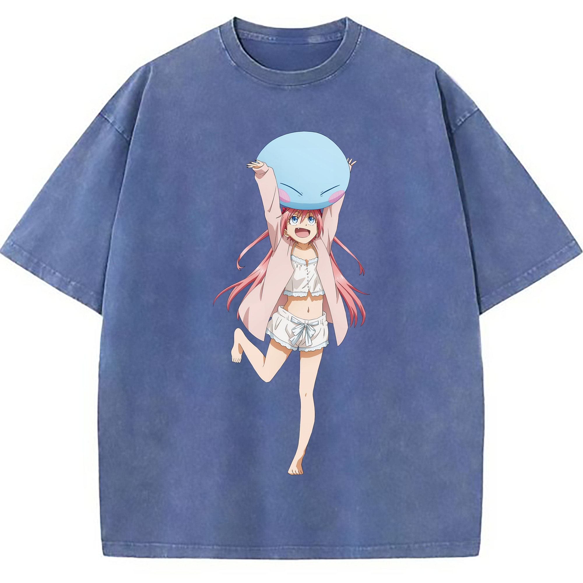 （画像用） 転スラ Regarding Reincarnated to Slime 綿100% ヴィンテージ風 半袖Tシャツ（フロントプリント）