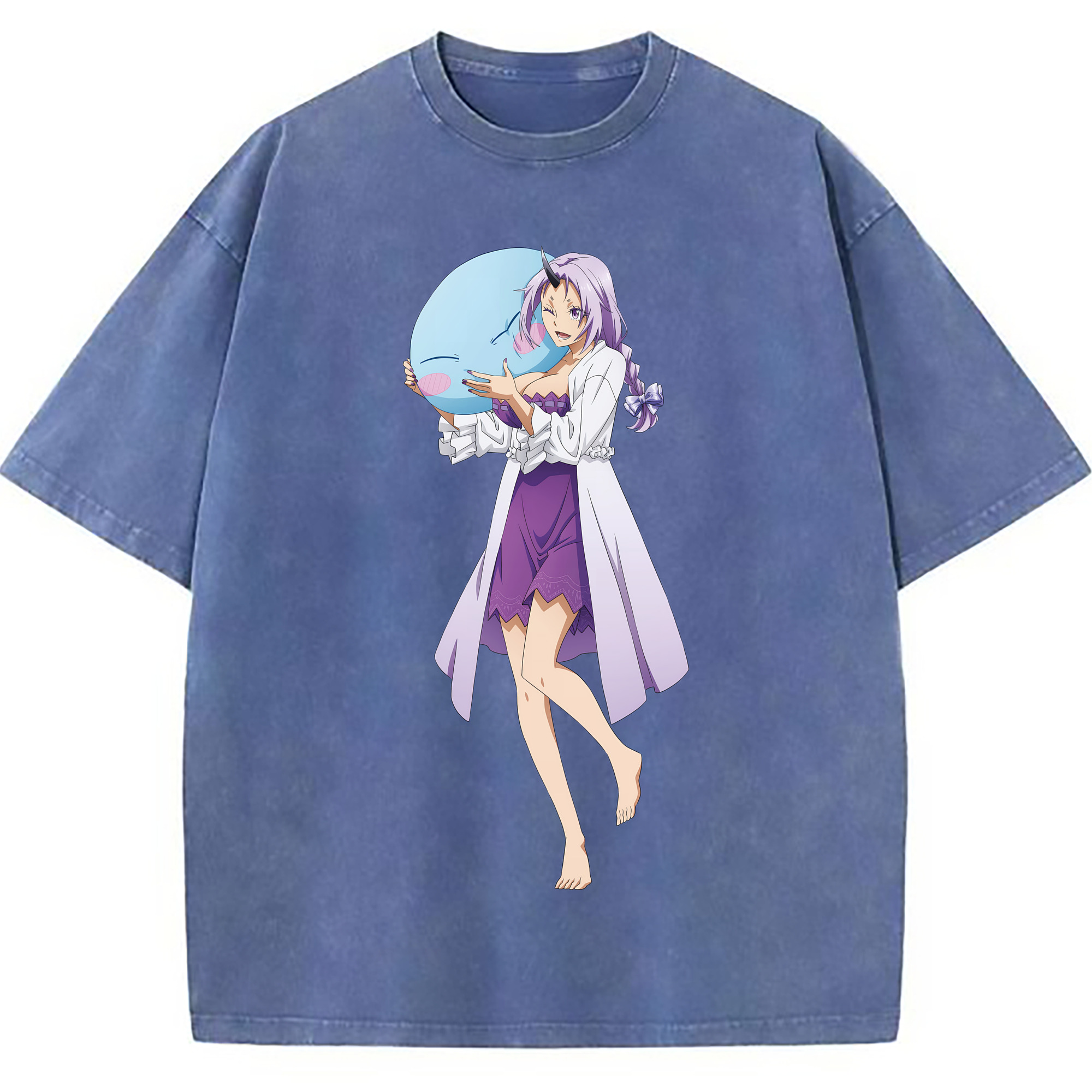 （画像用） 転スラ Regarding Reincarnated to Slime 綿100% ヴィンテージ風 半袖Tシャツ（フロントプリント）