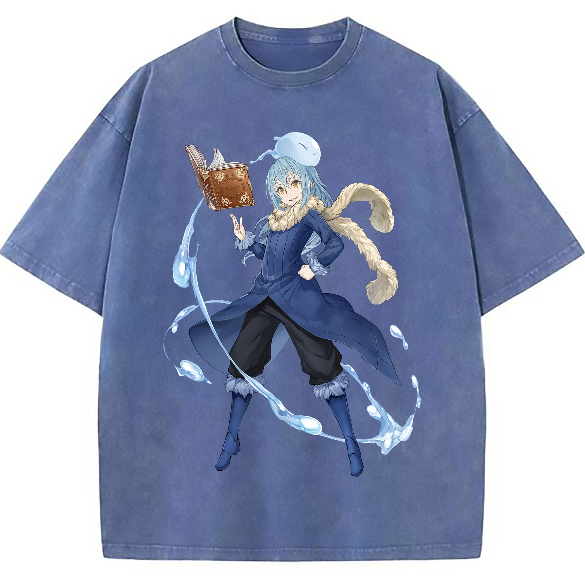 （画像用） 転スラ Regarding Reincarnated to Slime 綿100% ヴィンテージ風 半袖Tシャツ（フロントプリント）