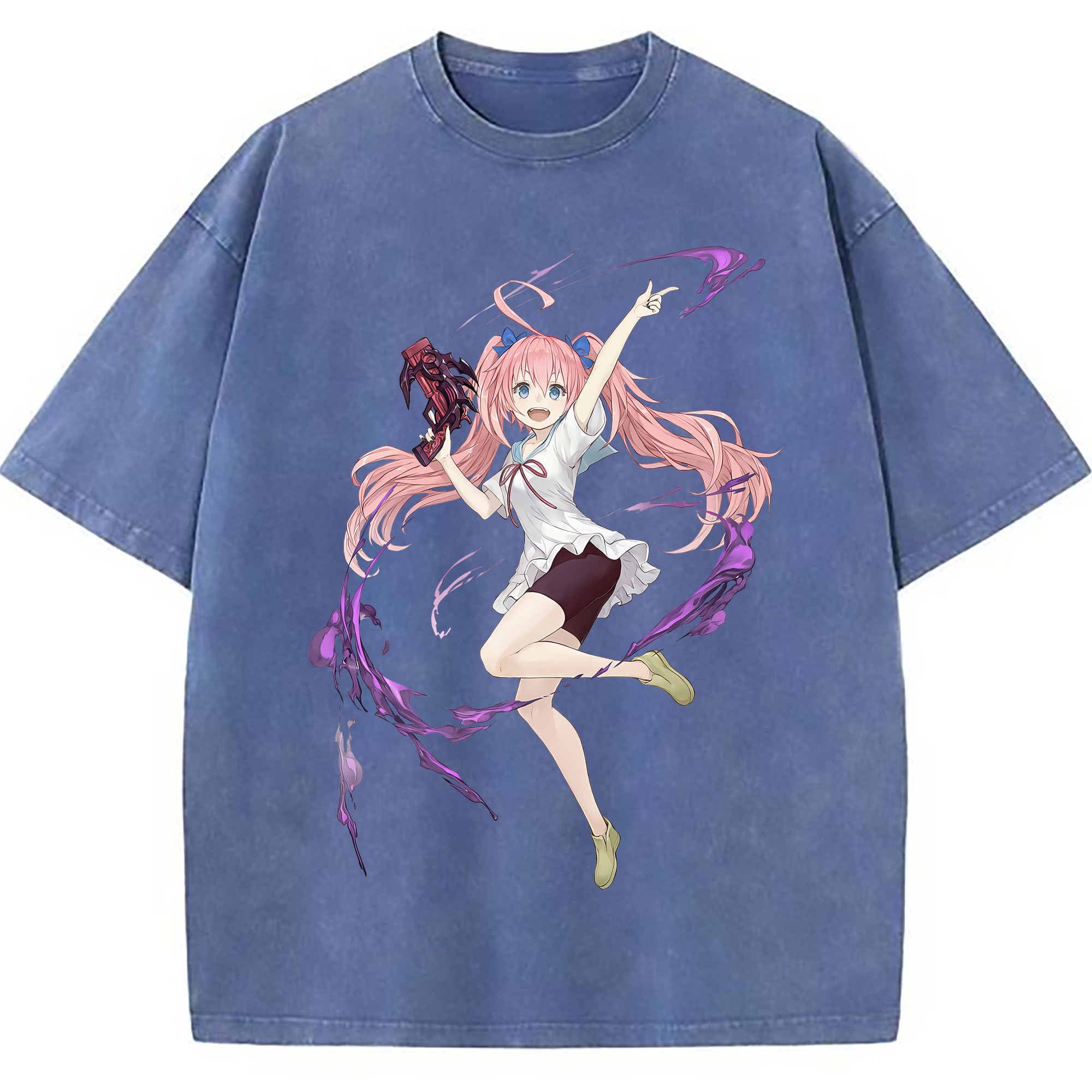 （画像用） 転スラ Regarding Reincarnated to Slime 綿100% ヴィンテージ風 半袖Tシャツ（フロントプリント）