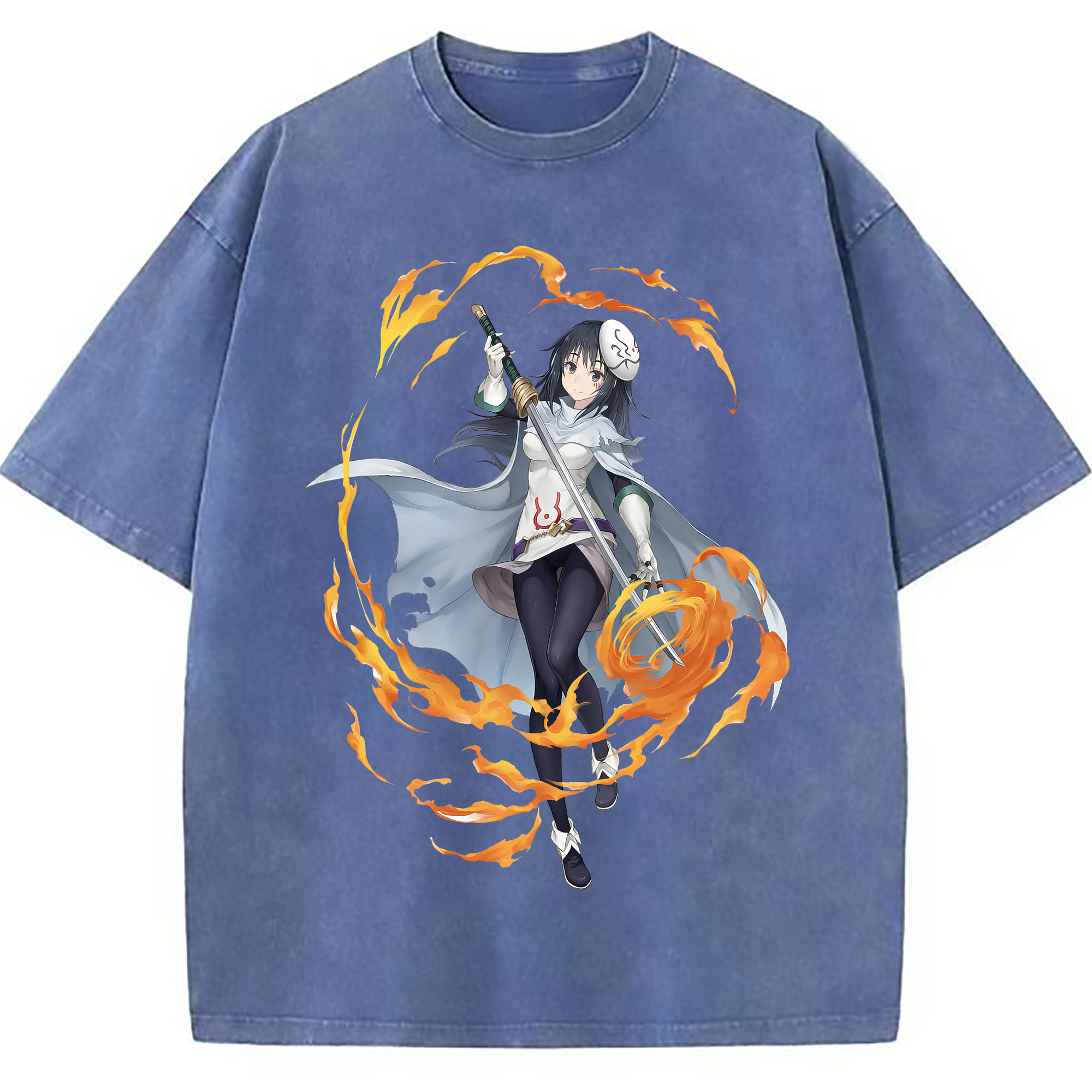 （画像用） 転スラ Regarding Reincarnated to Slime 綿100% ヴィンテージ風 半袖Tシャツ（フロントプリント）