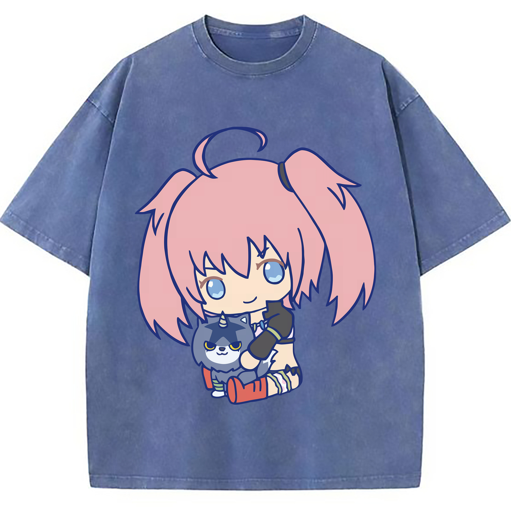 （画像用） 転スラ Regarding Reincarnated to Slime 綿100% ヴィンテージ風 半袖Tシャツ（フロントプリント）