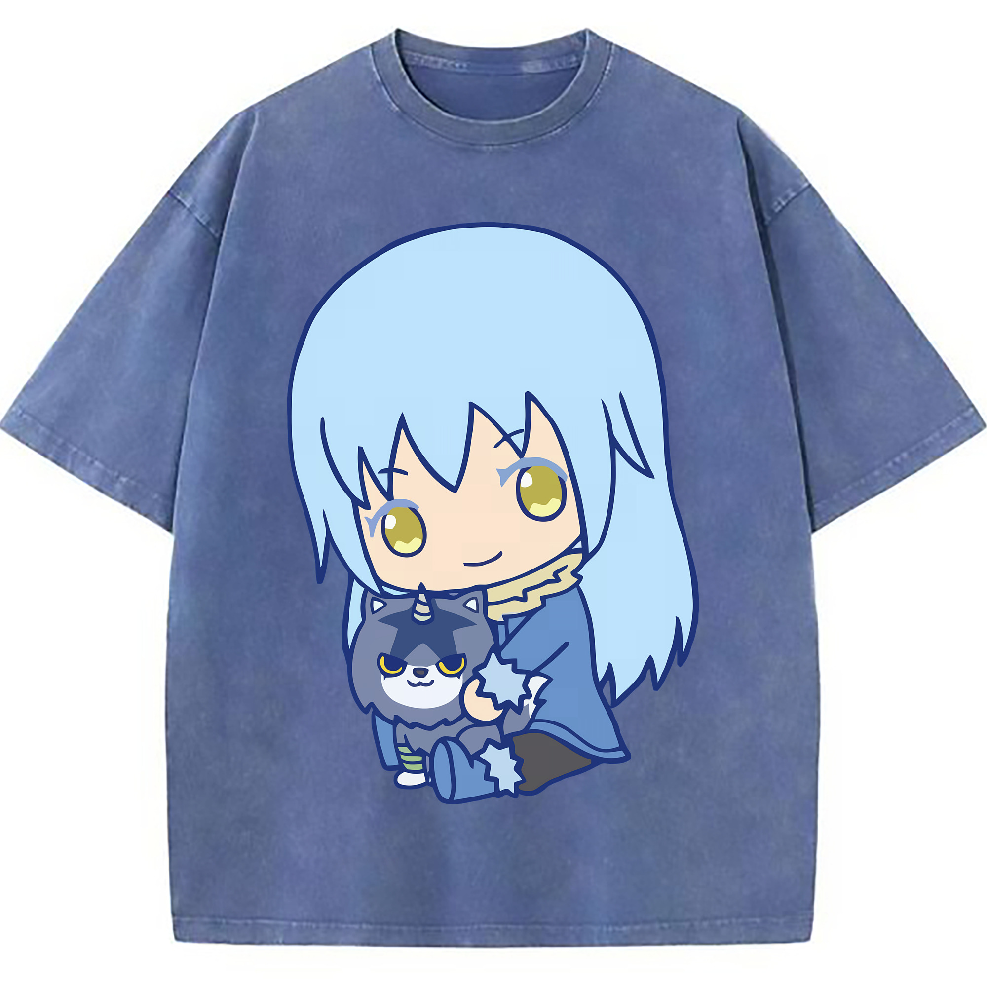 （画像用） 転スラ Regarding Reincarnated to Slime 綿100% ヴィンテージ風 半袖Tシャツ（フロントプリント）