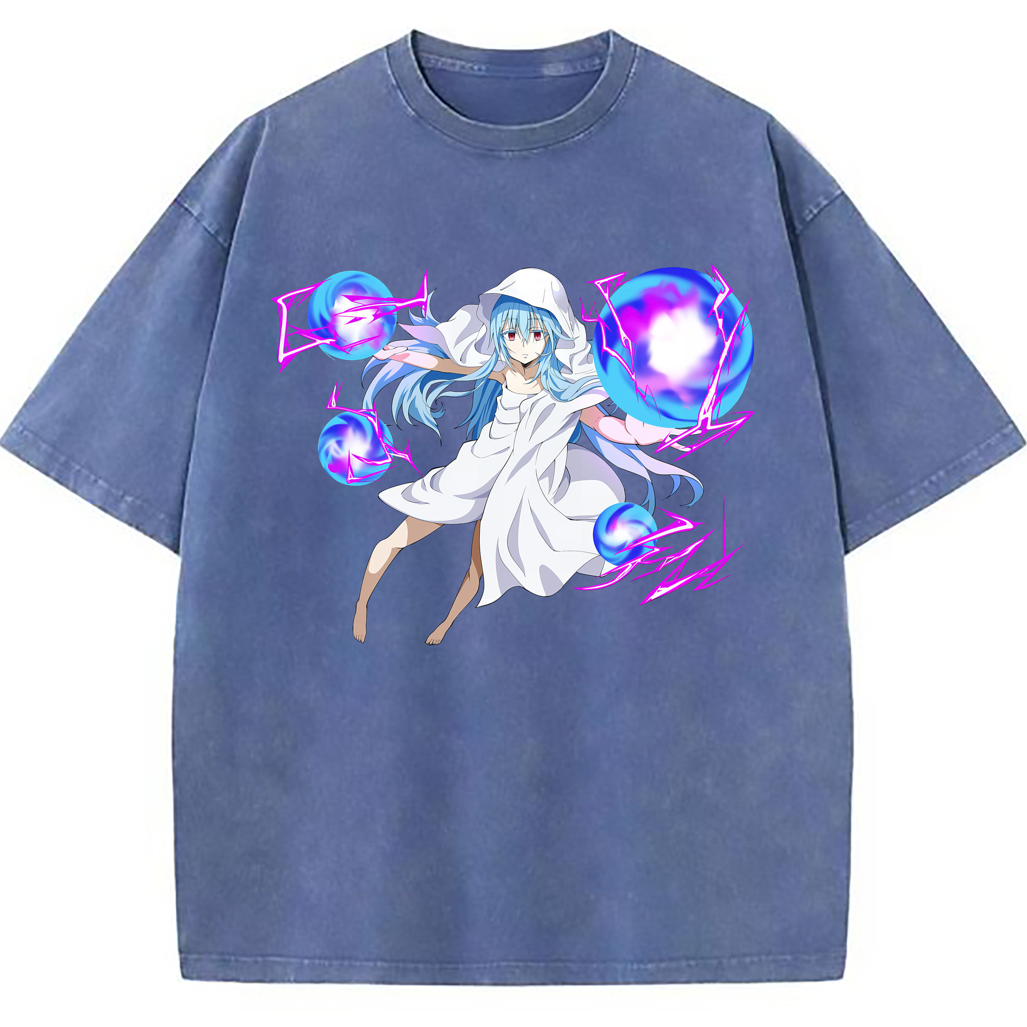 （画像用） 転スラ Regarding Reincarnated to Slime 綿100% ヴィンテージ風 半袖Tシャツ（フロントプリント）