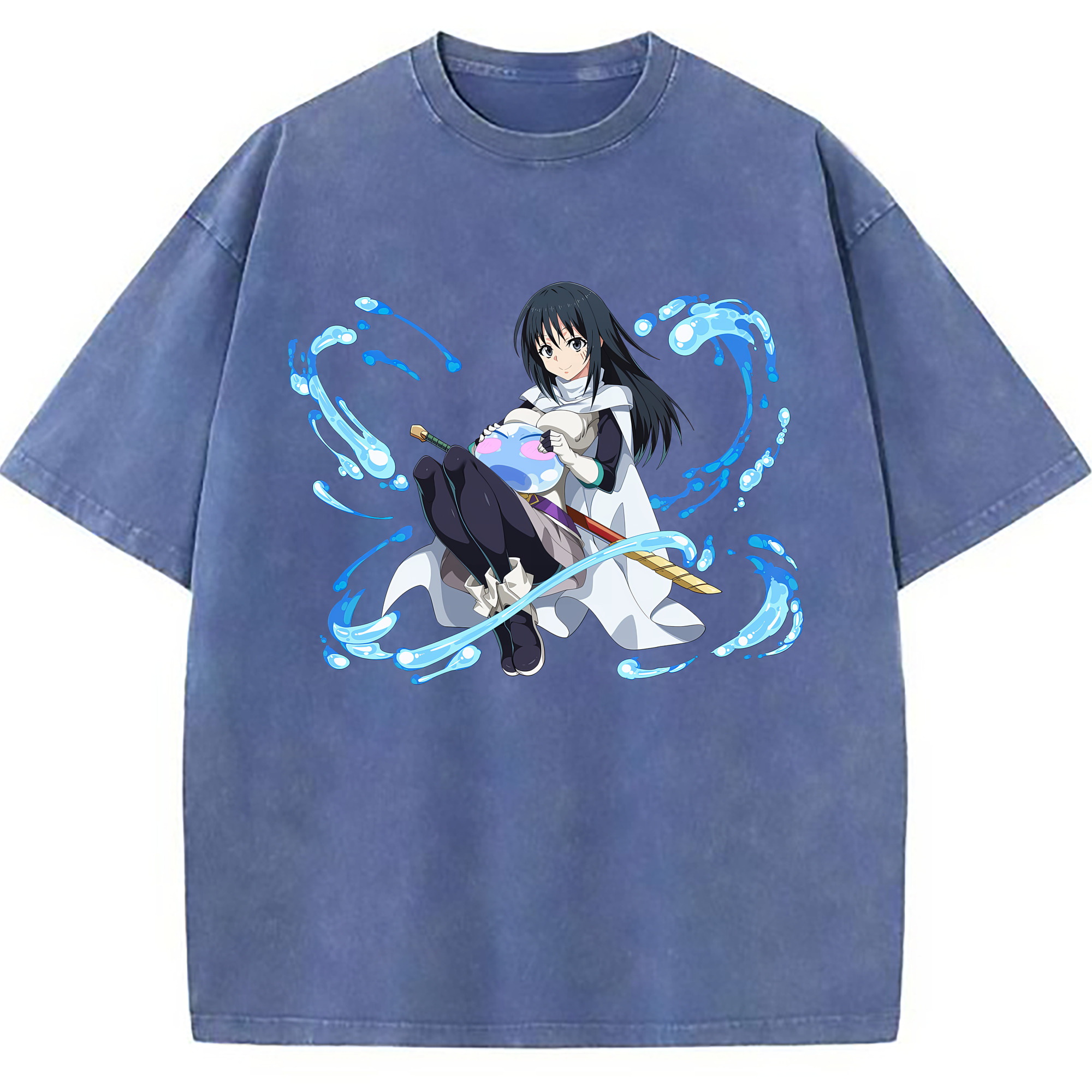 （画像用） 転スラ Regarding Reincarnated to Slime 綿100% ヴィンテージ風 半袖Tシャツ（フロントプリント）
