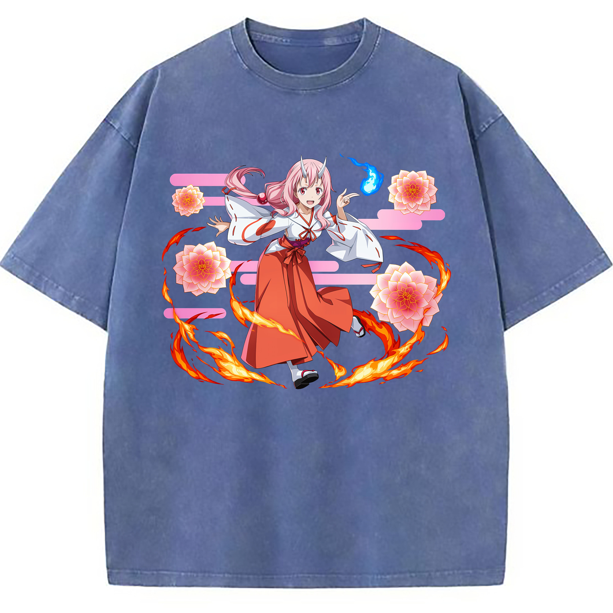（画像用） 転スラ Regarding Reincarnated to Slime 綿100% ヴィンテージ風 半袖Tシャツ（フロントプリント）