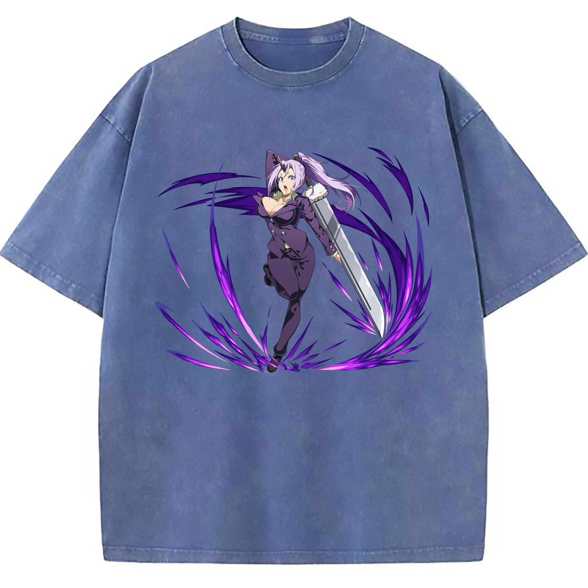 （画像用） 転スラ Regarding Reincarnated to Slime 綿100% ヴィンテージ風 半袖Tシャツ（フロントプリント）