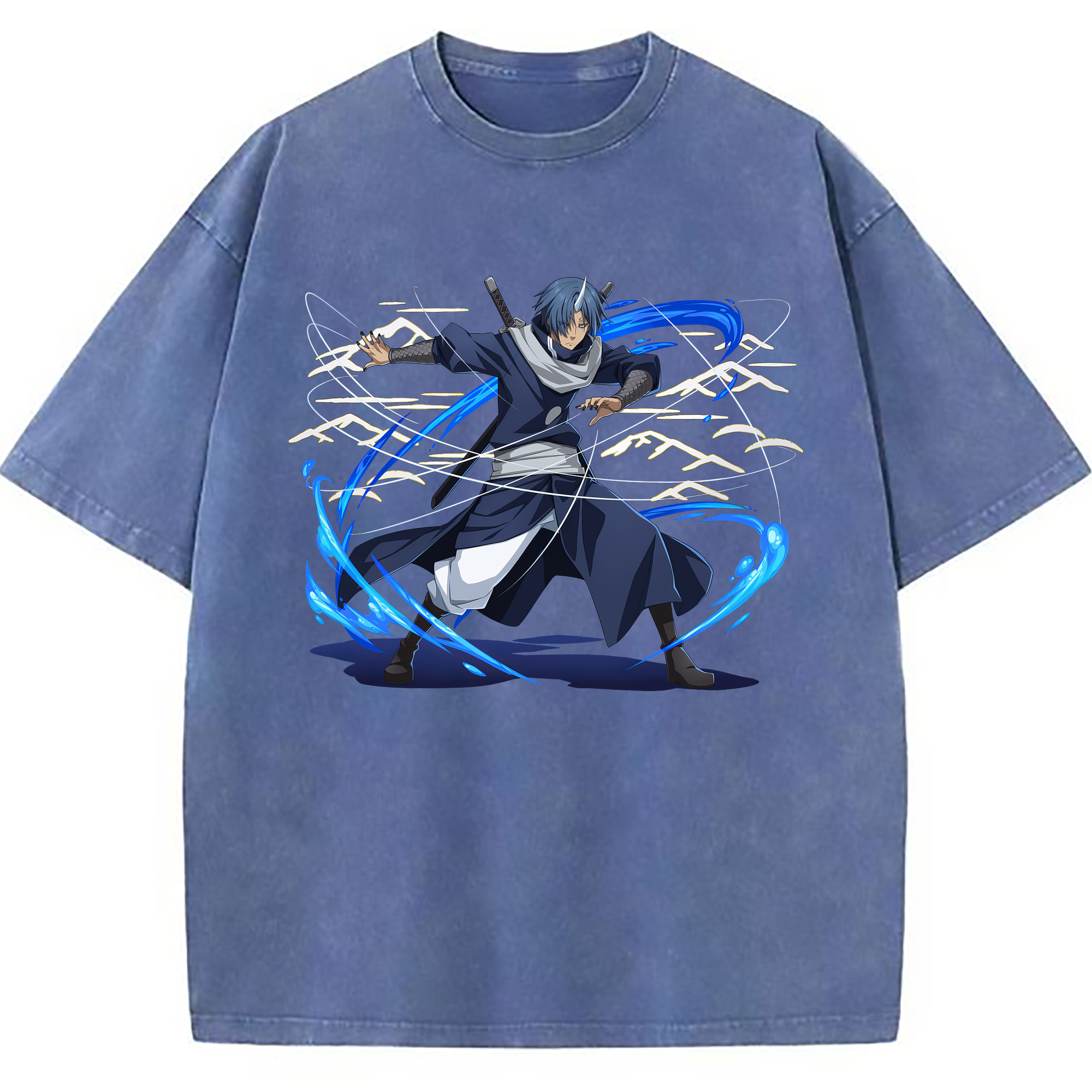 （画像用） 転スラ Regarding Reincarnated to Slime 綿100% ヴィンテージ風 半袖Tシャツ（フロントプリント）
