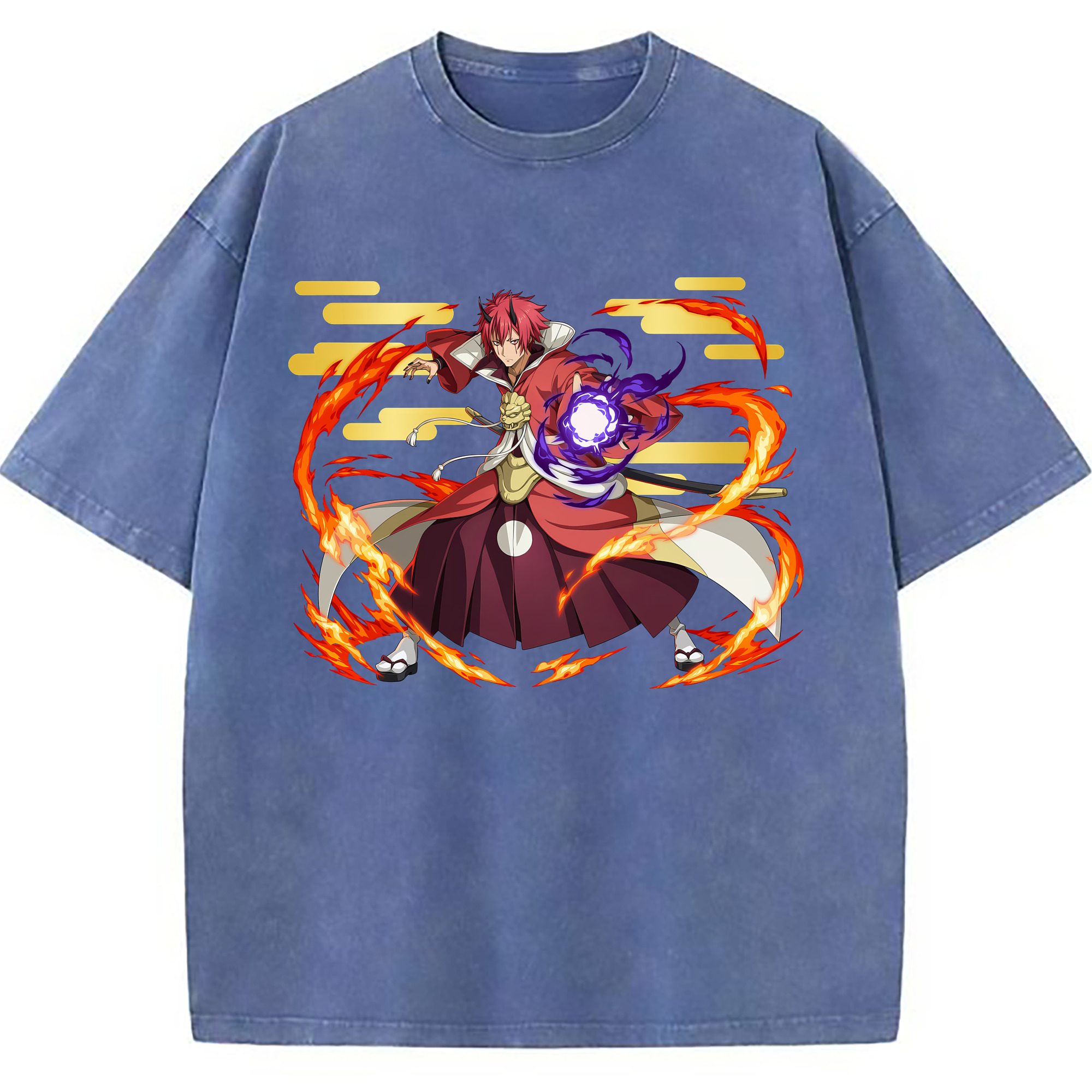 （画像用） 転スラ Regarding Reincarnated to Slime 綿100% ヴィンテージ風 半袖Tシャツ（フロントプリント）
