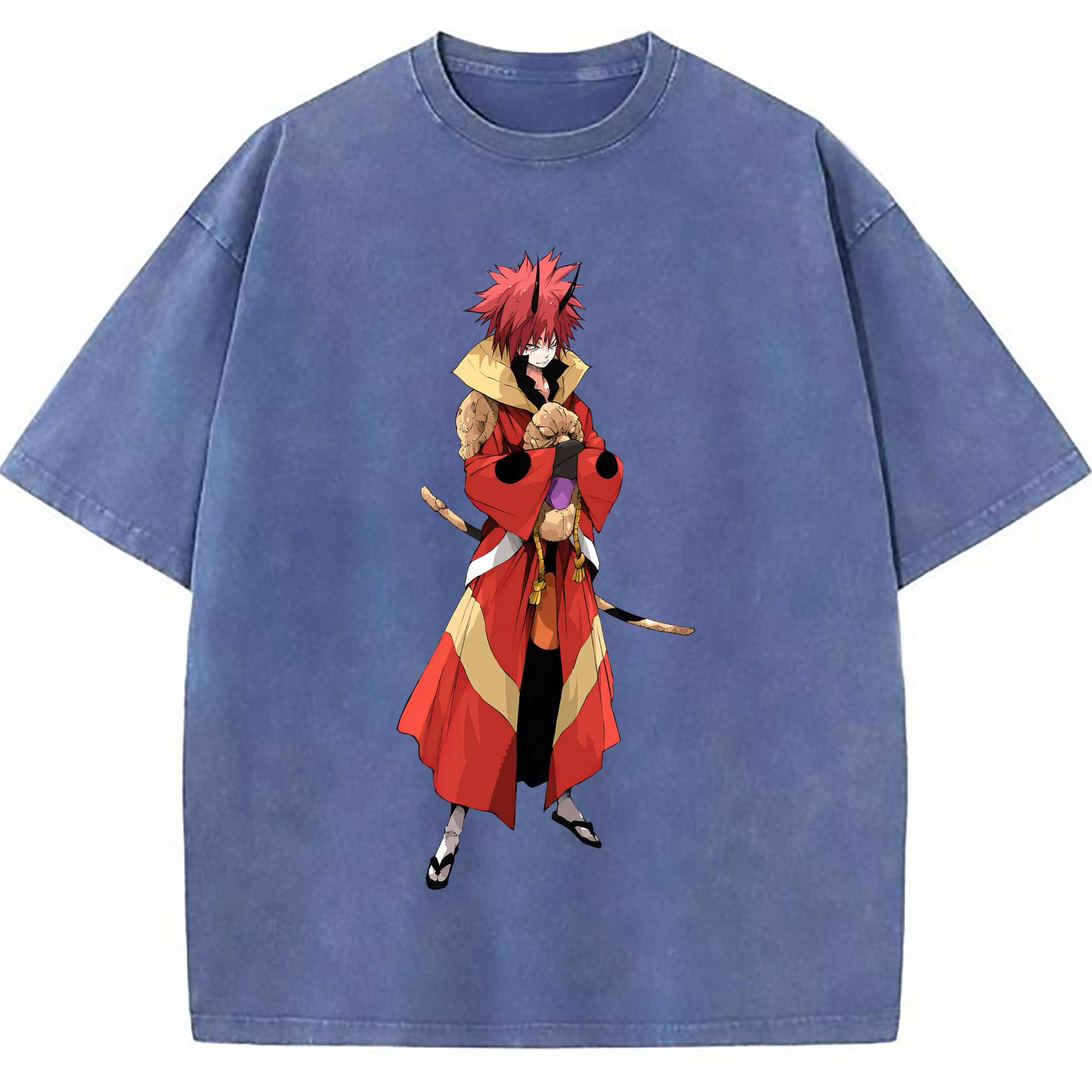 （画像用） 転スラ Regarding Reincarnated to Slime 綿100% ヴィンテージ風 半袖Tシャツ（フロントプリント）