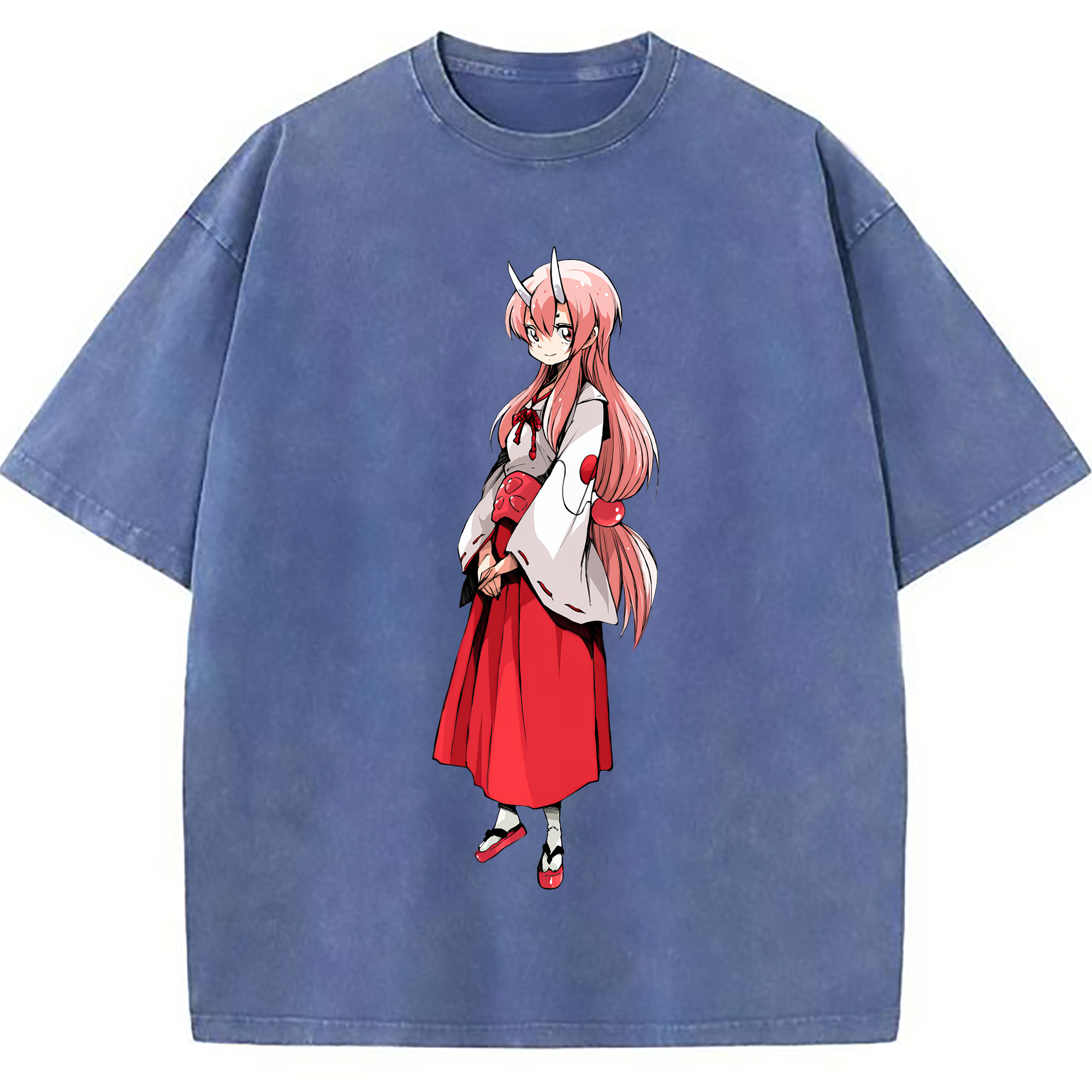 （画像用） 転スラ Regarding Reincarnated to Slime 綿100% ヴィンテージ風 半袖Tシャツ（フロントプリント）