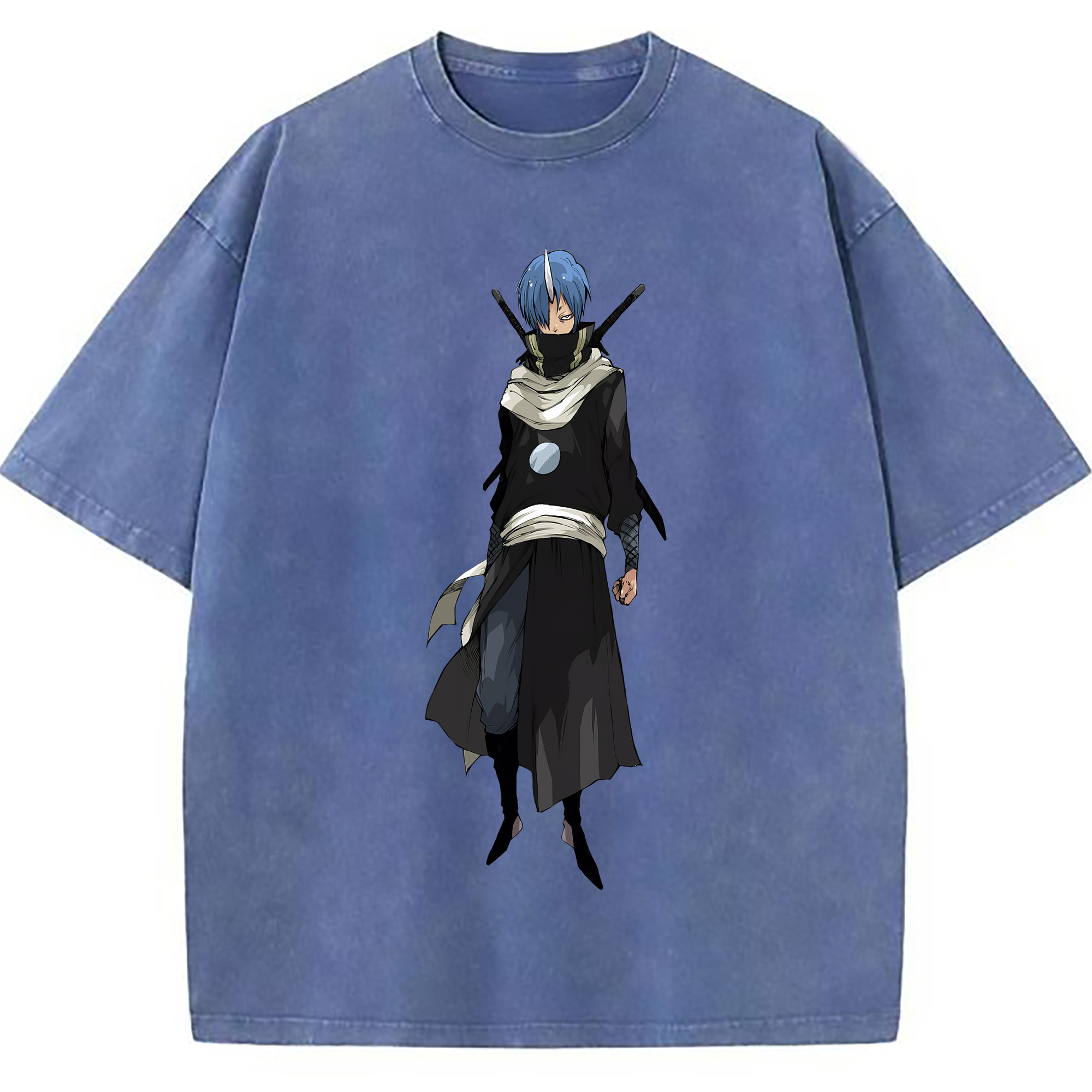 （画像用） 転スラ Regarding Reincarnated to Slime 綿100% ヴィンテージ風 半袖Tシャツ（フロントプリント）
