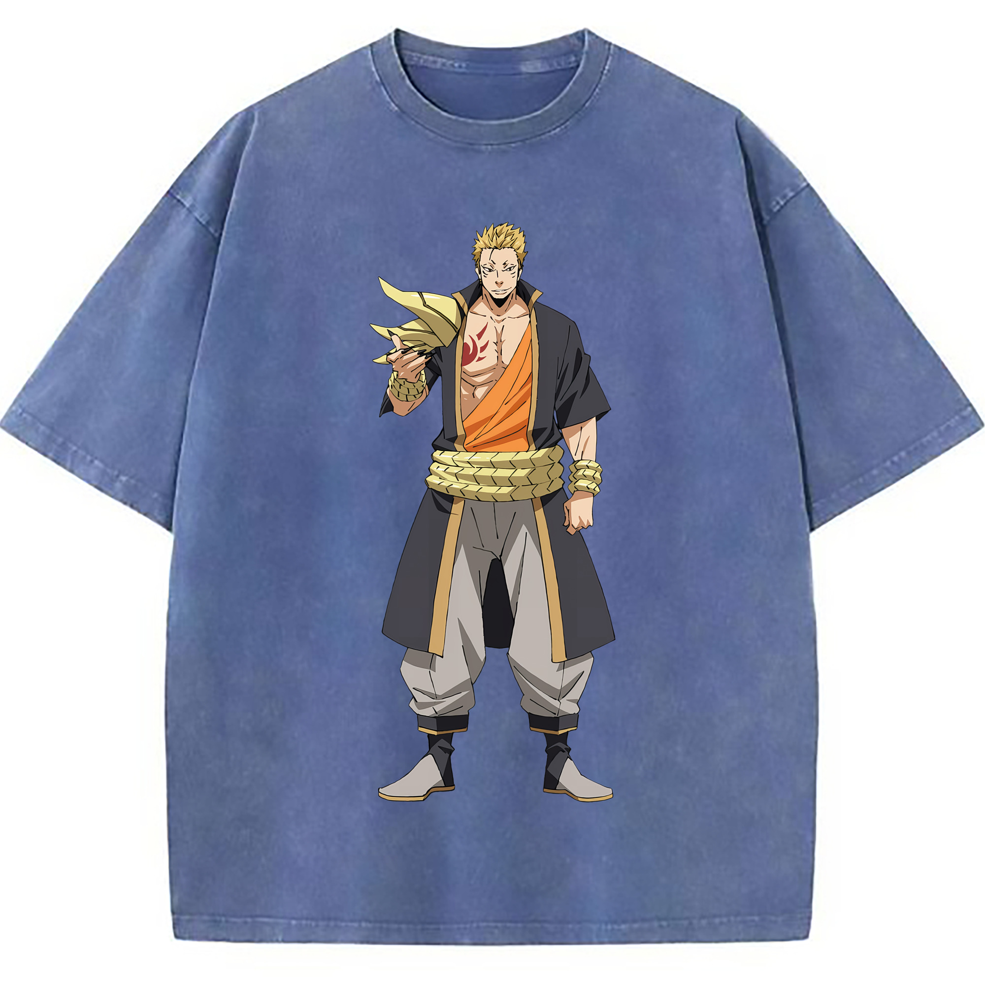 （画像用） 転スラ Regarding Reincarnated to Slime 綿100% ヴィンテージ風 半袖Tシャツ（フロントプリント）