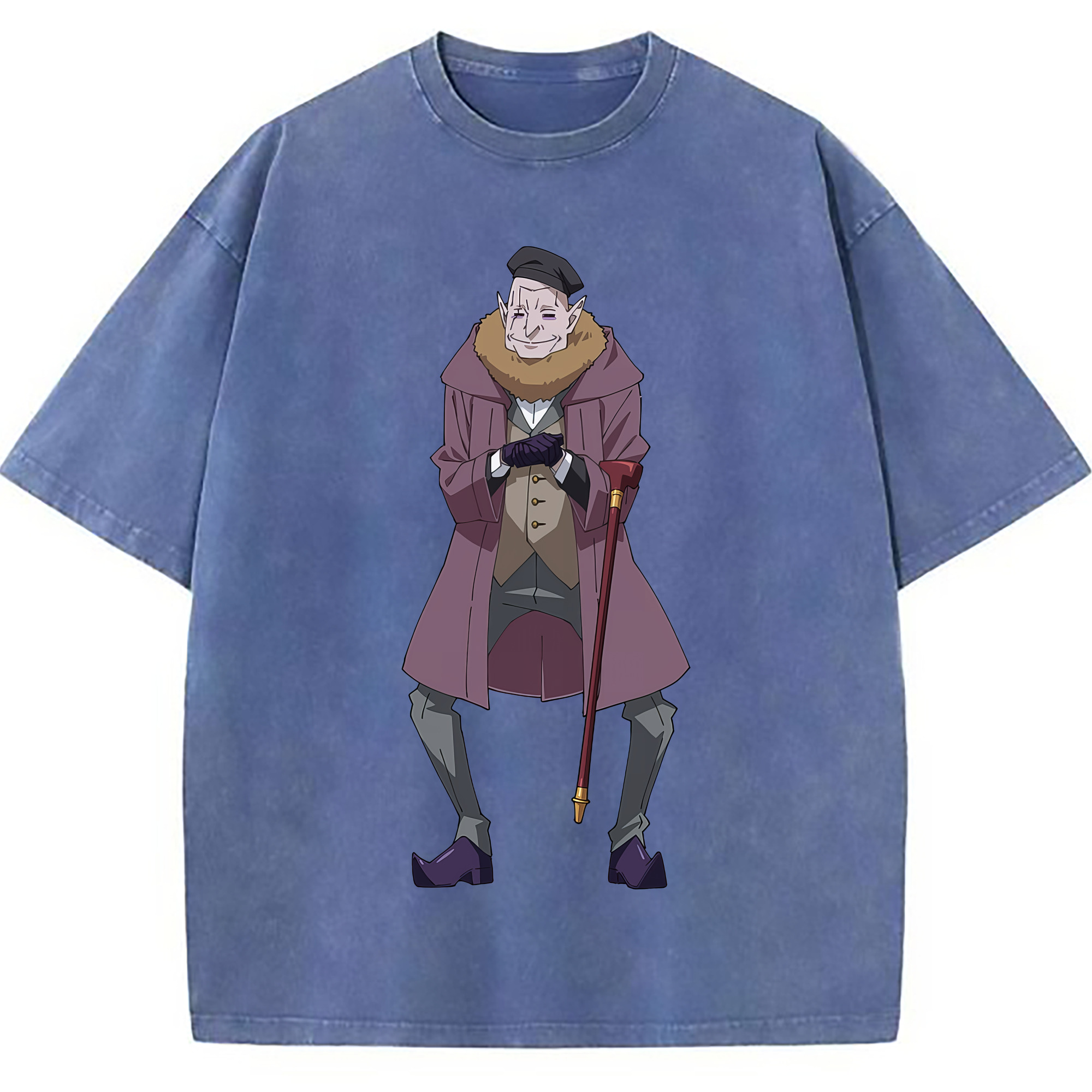 （画像用） 転スラ Regarding Reincarnated to Slime 綿100% ヴィンテージ風 半袖Tシャツ（フロントプリント）