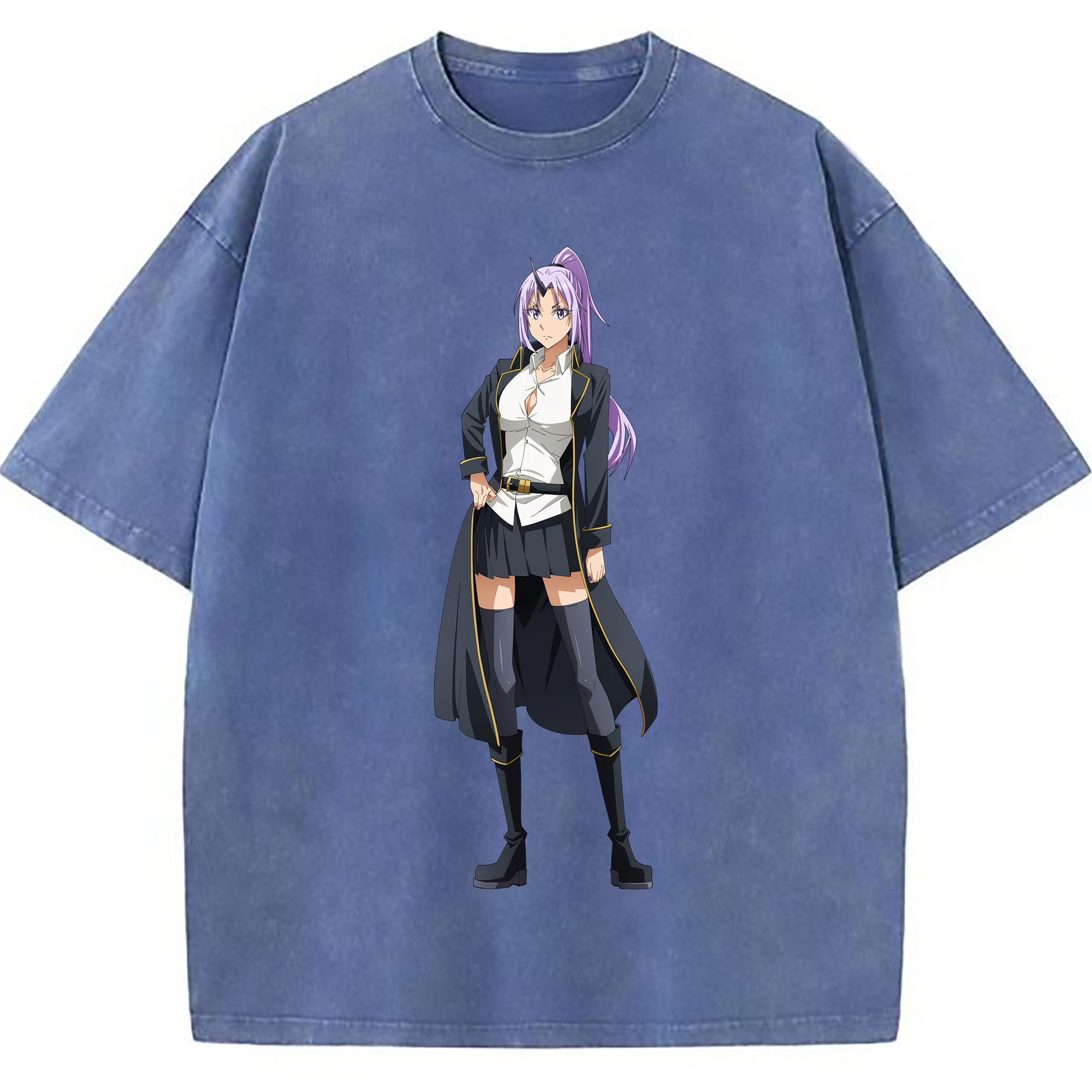 （画像用） 転スラ Regarding Reincarnated to Slime 綿100% ヴィンテージ風 半袖Tシャツ（フロントプリント）