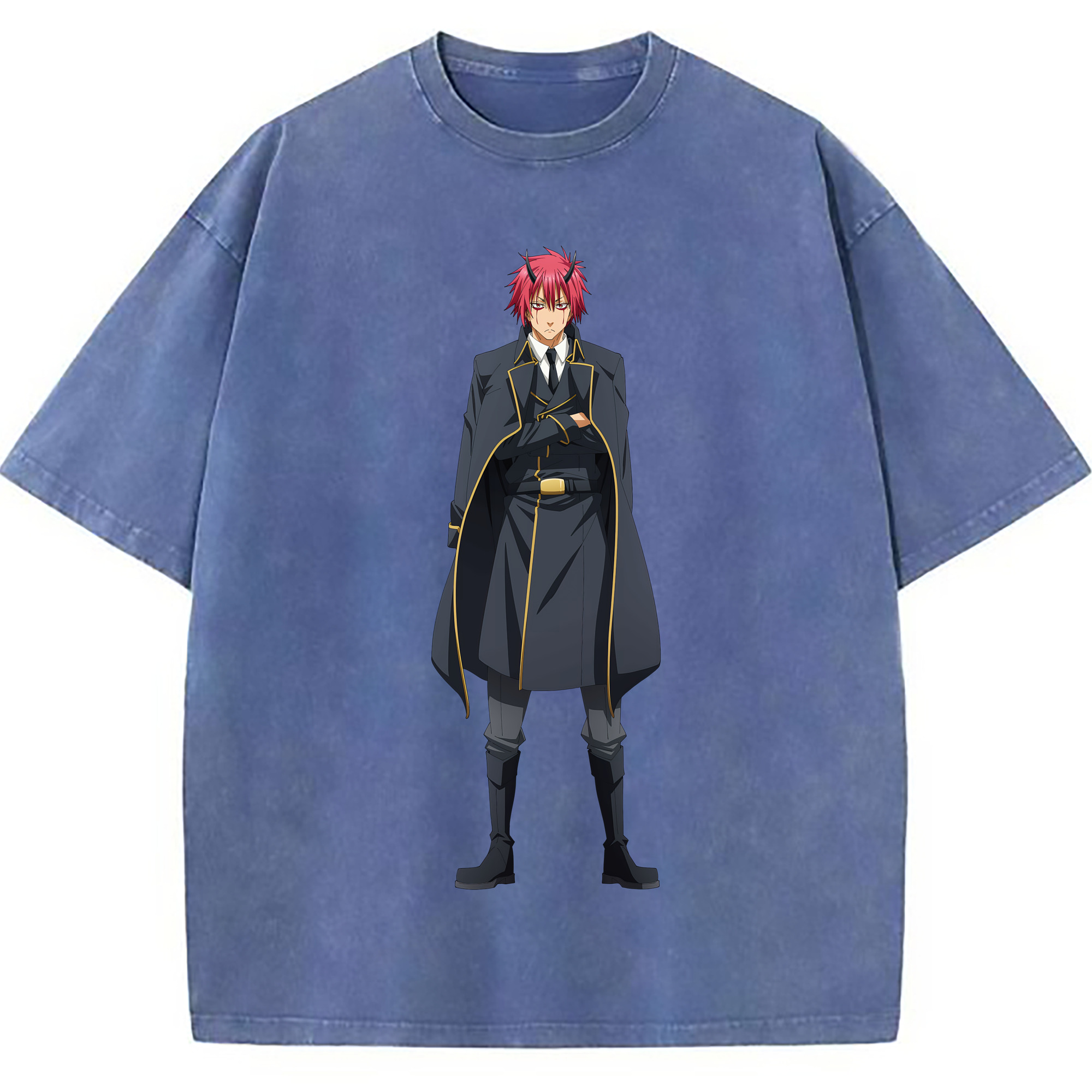 （画像用） 転スラ Regarding Reincarnated to Slime 綿100% ヴィンテージ風 半袖Tシャツ（フロントプリント）
