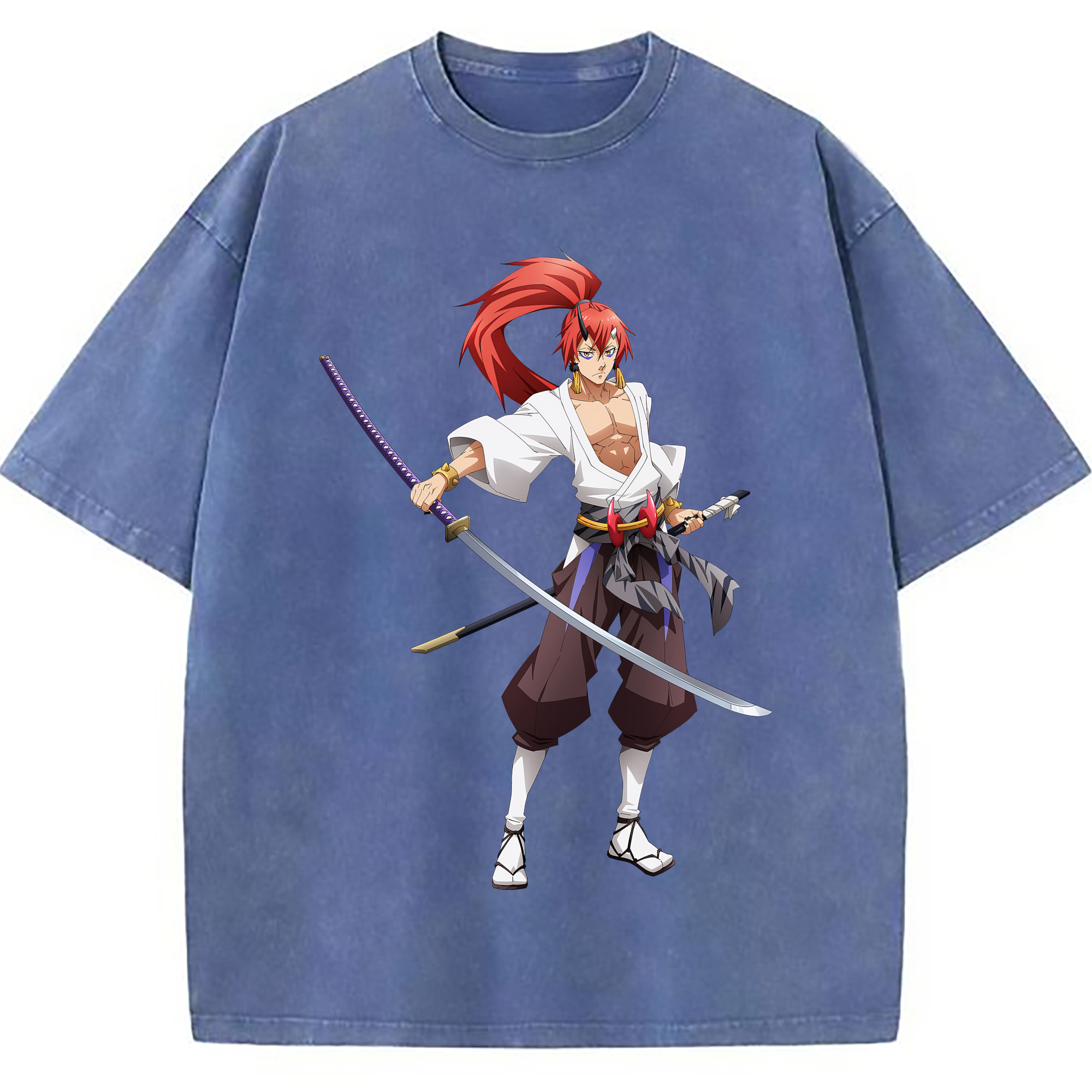 （画像用） 転スラ Regarding Reincarnated to Slime 綿100% ヴィンテージ風 半袖Tシャツ（フロントプリント）