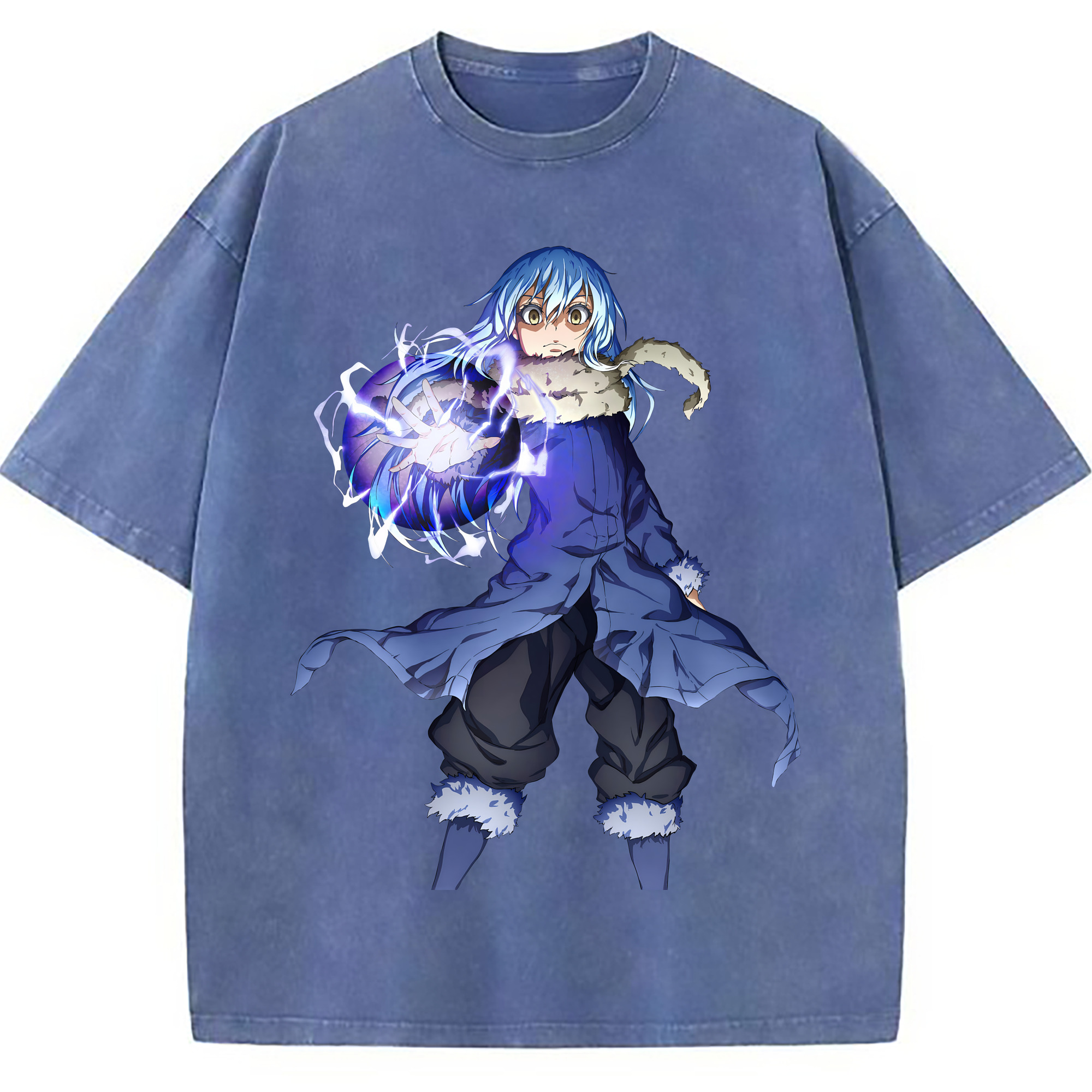 （画像用） 転スラ Regarding Reincarnated to Slime 綿100% ヴィンテージ風 半袖Tシャツ（フロントプリント）