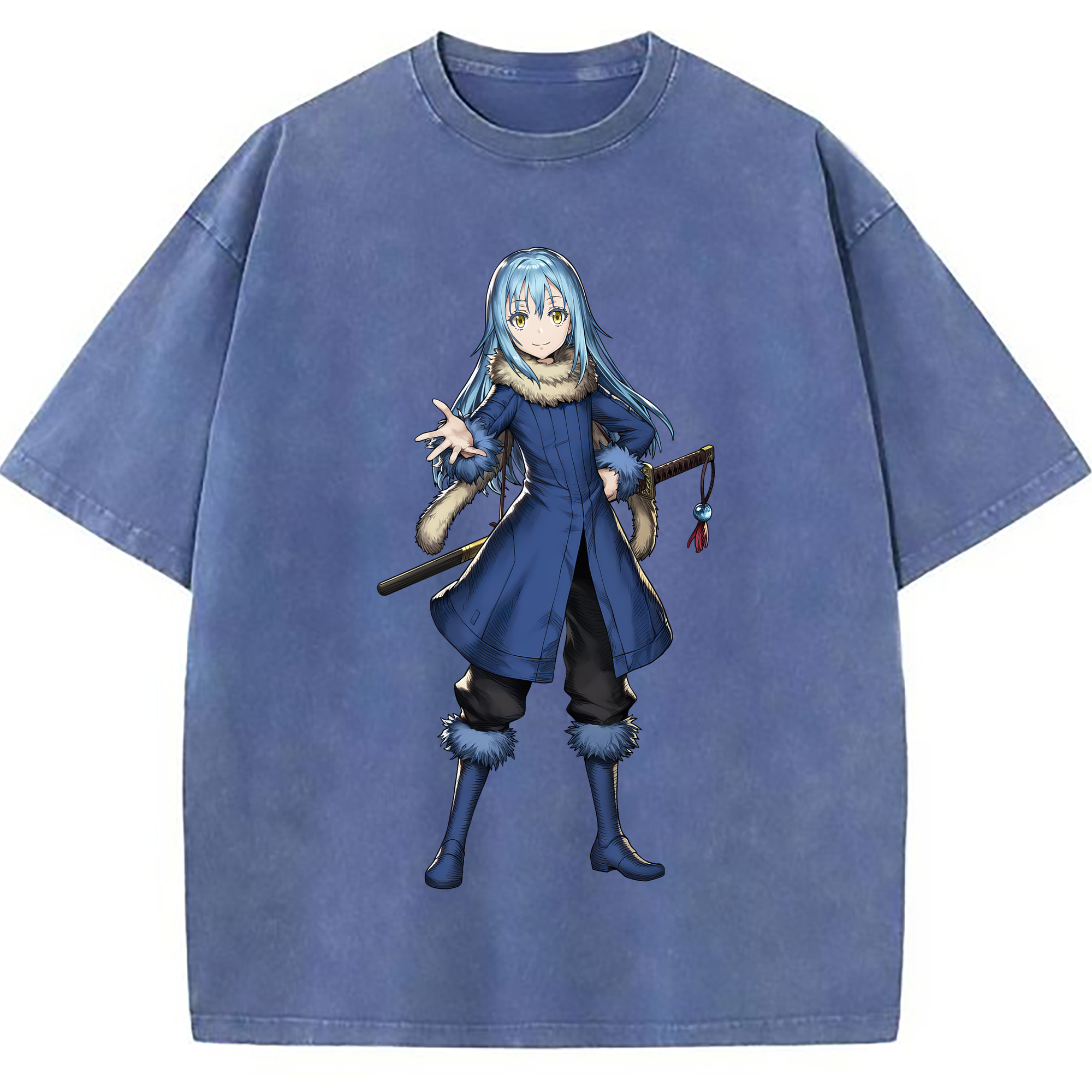 （画像用） 転スラ Regarding Reincarnated to Slime 綿100% ヴィンテージ風 半袖Tシャツ（フロントプリント）