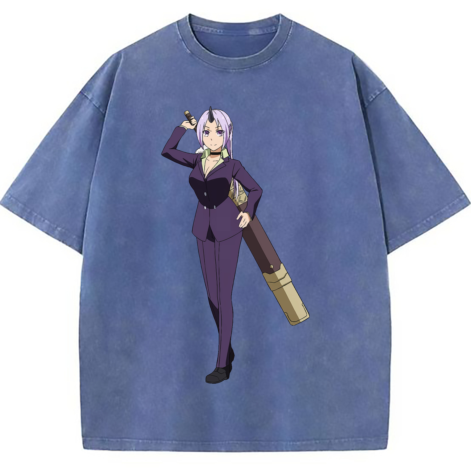 （画像用） 転スラ Regarding Reincarnated to Slime 綿100% ヴィンテージ風 半袖Tシャツ（フロントプリント）