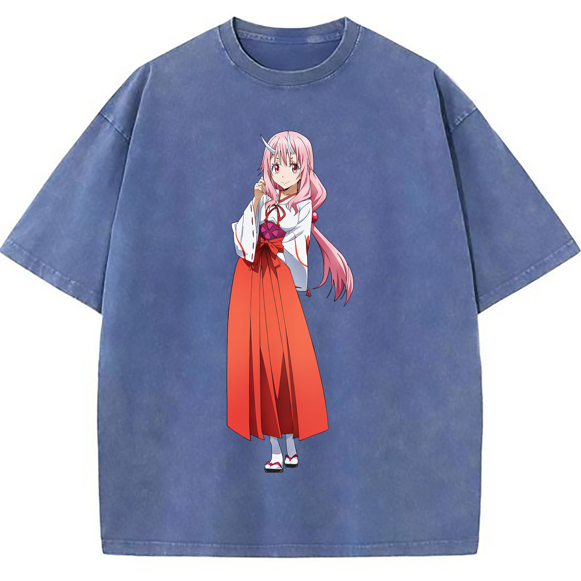 （画像用） 転スラ Regarding Reincarnated to Slime 綿100% ヴィンテージ風 半袖Tシャツ（フロントプリント）
