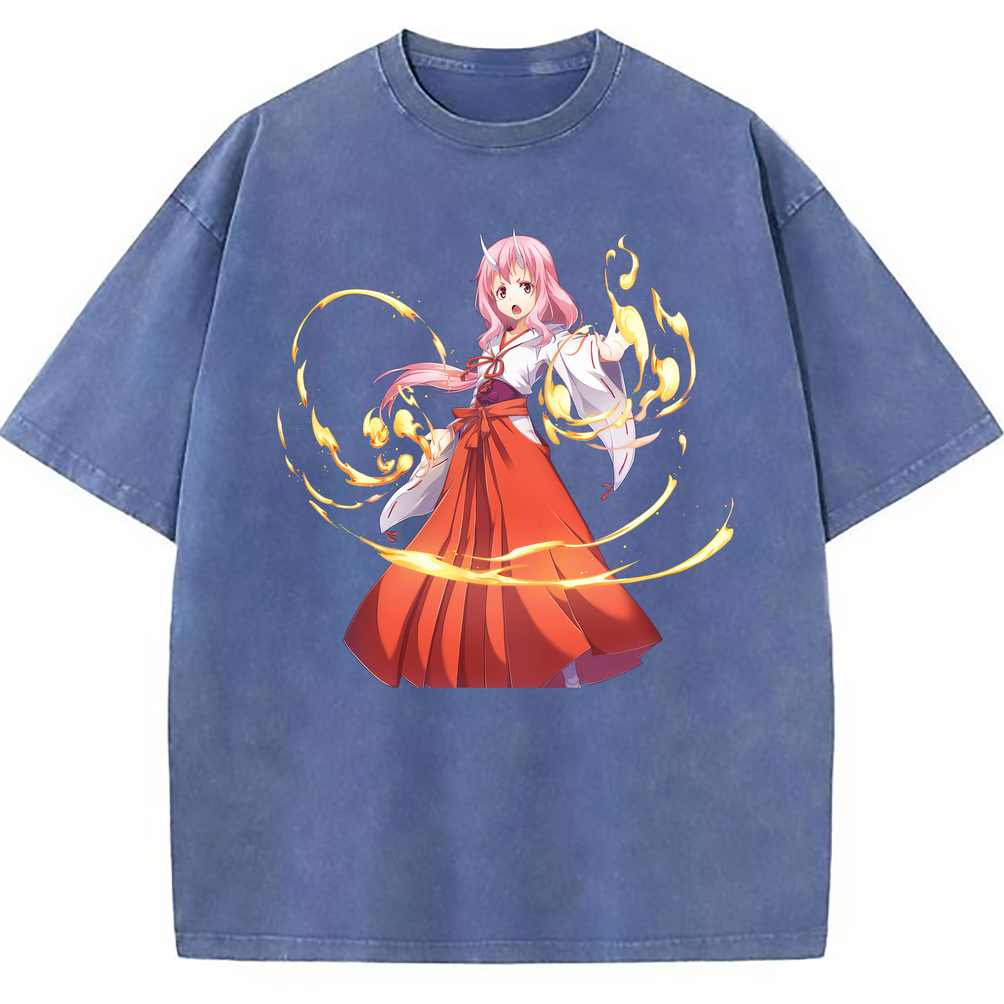 （画像用） 転スラ Regarding Reincarnated to Slime 綿100% ヴィンテージ風 半袖Tシャツ（フロントプリント）