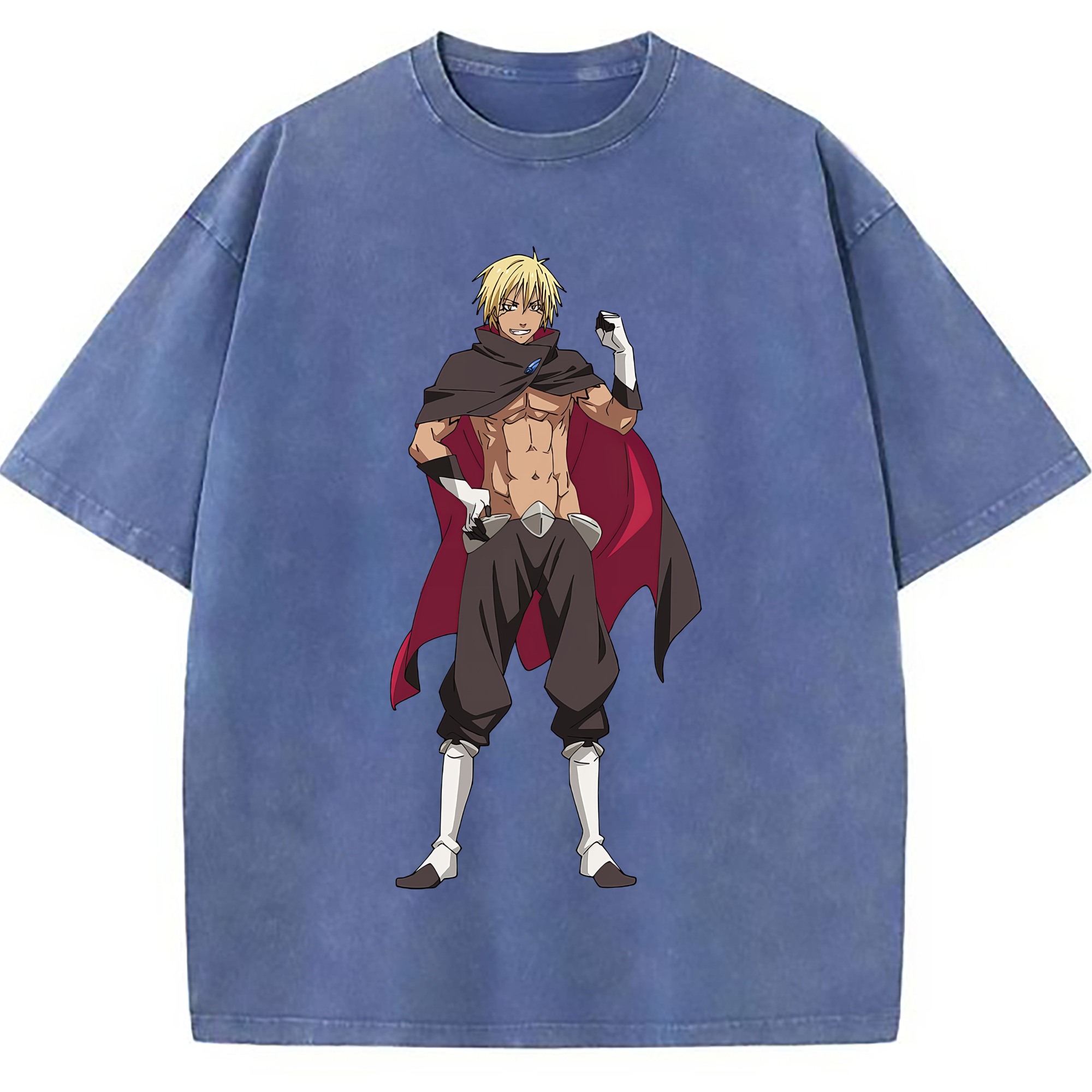 （画像用） 転スラ Regarding Reincarnated to Slime 綿100% ヴィンテージ風 半袖Tシャツ（フロントプリント）