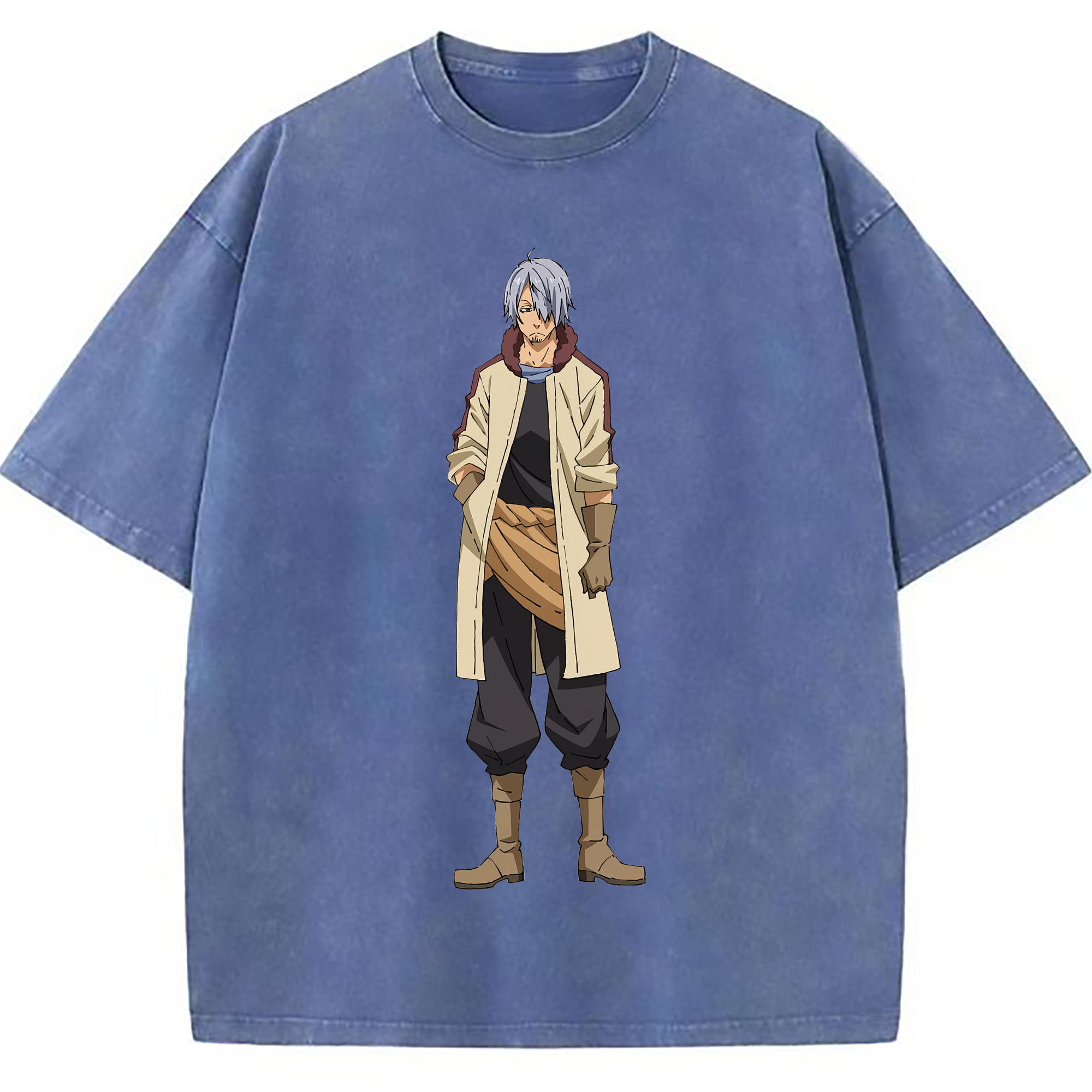 （画像用） 転スラ Regarding Reincarnated to Slime 綿100% ヴィンテージ風 半袖Tシャツ（フロントプリント）