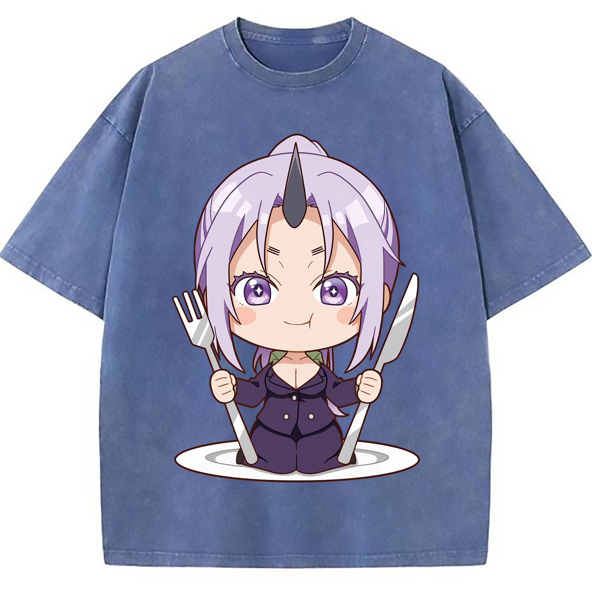 （画像用） 転スラ Regarding Reincarnated to Slime 綿100% ヴィンテージ風 半袖Tシャツ（フロントプリント）