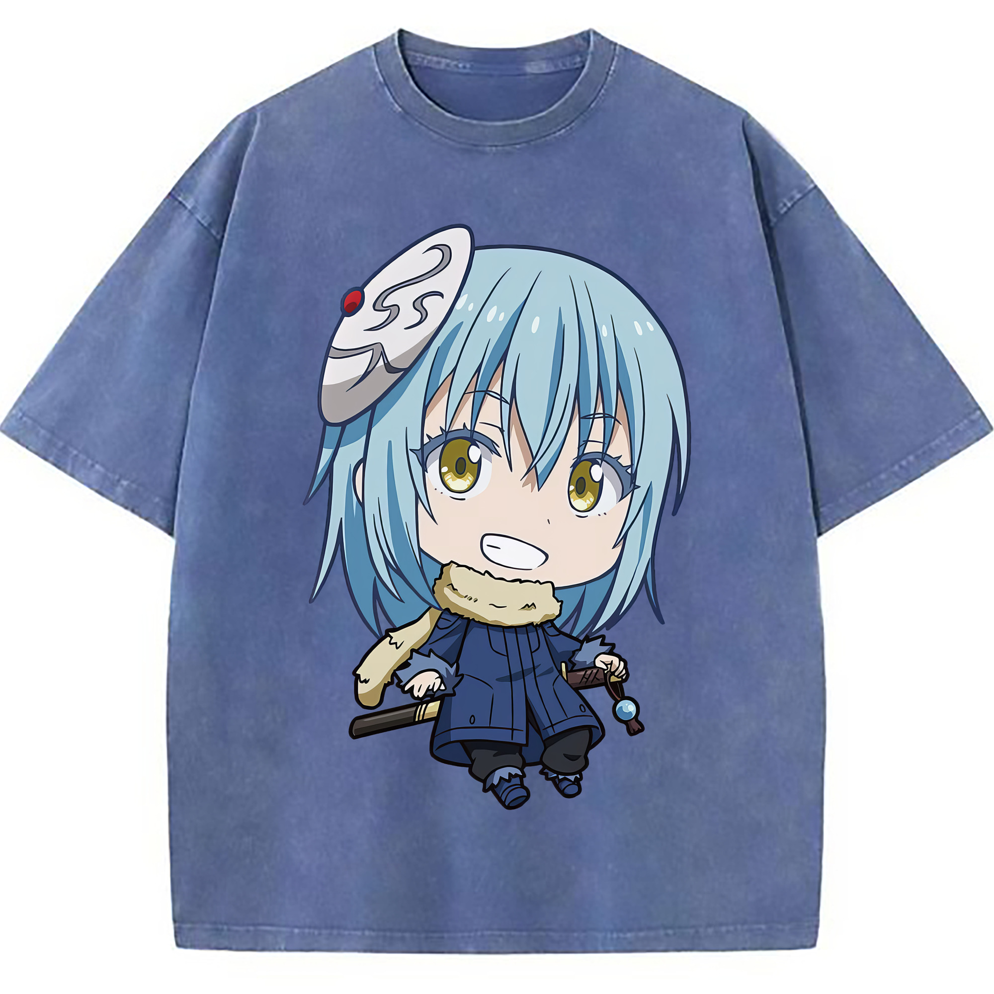 （画像用） 転スラ Regarding Reincarnated to Slime 綿100% ヴィンテージ風 半袖Tシャツ（フロントプリント）
