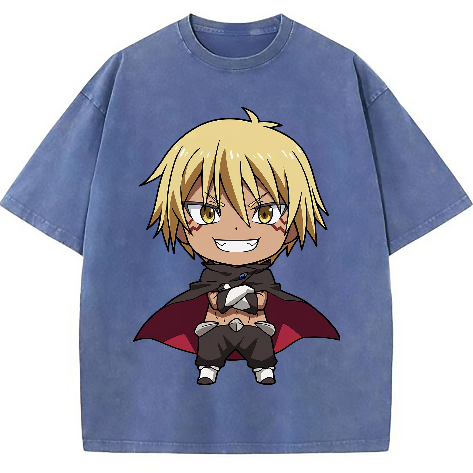 （画像用） 転スラ Regarding Reincarnated to Slime 綿100% ヴィンテージ風 半袖Tシャツ（フロントプリント）