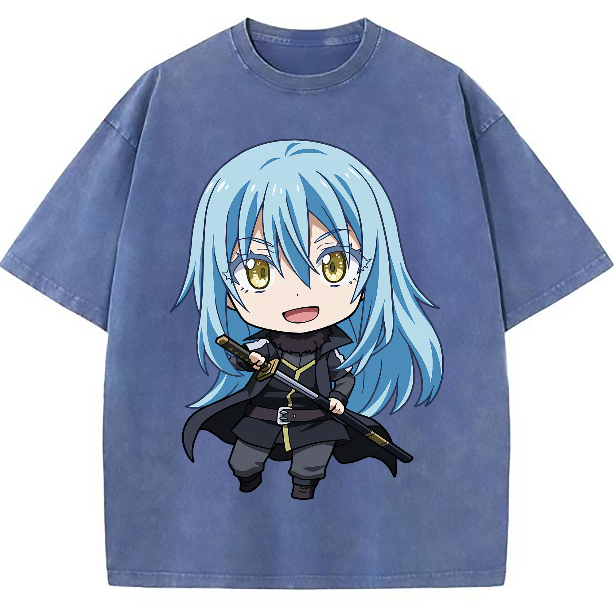 （画像用） 転スラ Regarding Reincarnated to Slime 綿100% ヴィンテージ風 半袖Tシャツ（フロントプリント）