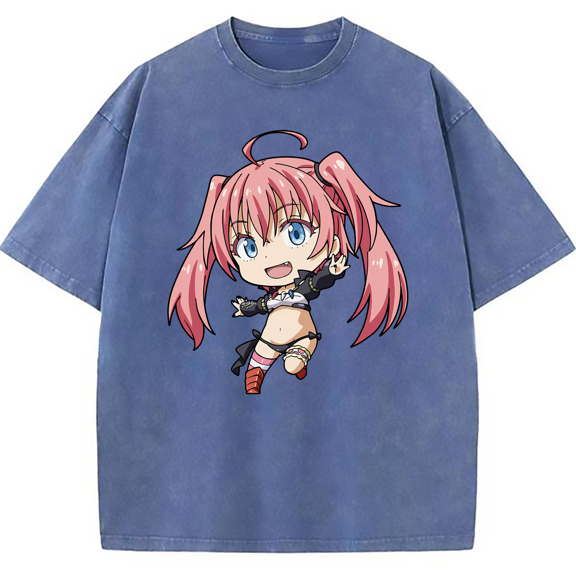 （画像用） 転スラ Regarding Reincarnated to Slime 綿100% ヴィンテージ風 半袖Tシャツ（フロントプリント）