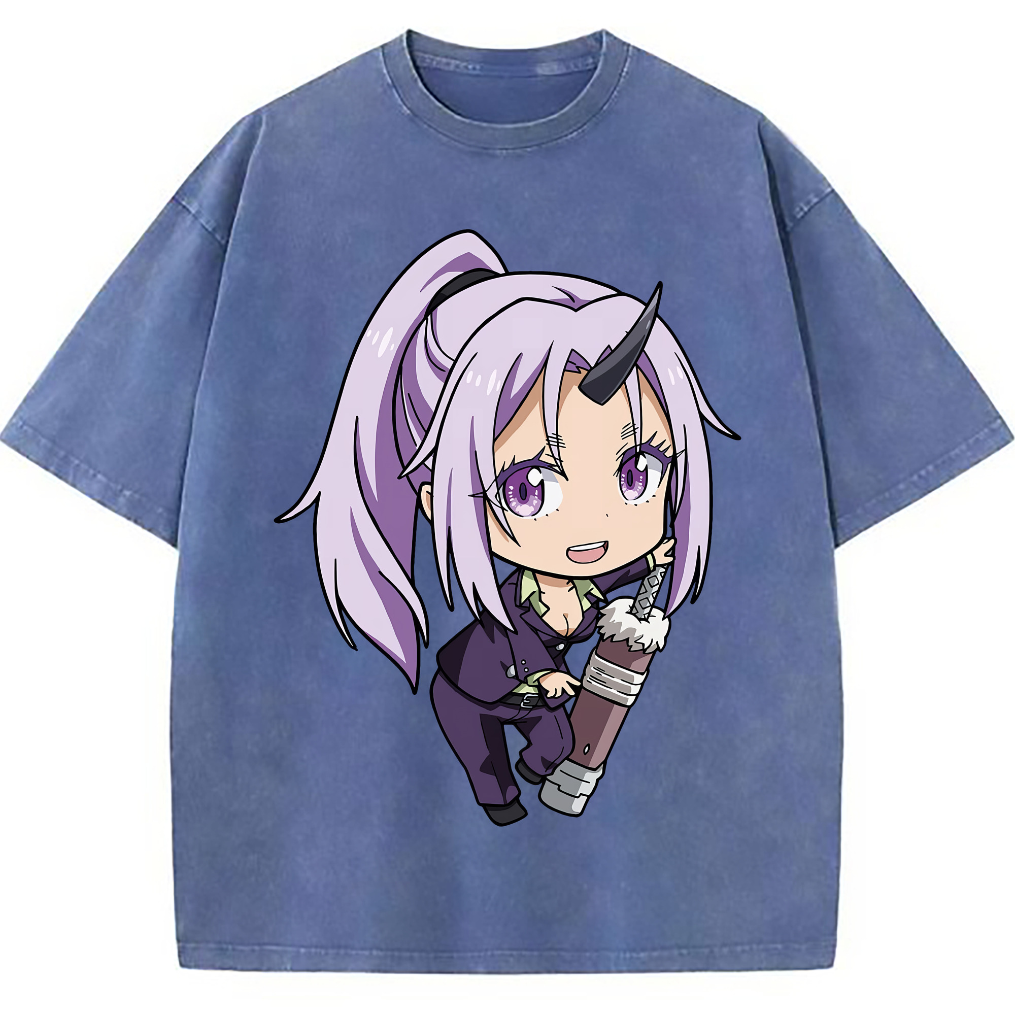 （画像用） 転スラ Regarding Reincarnated to Slime 綿100% ヴィンテージ風 半袖Tシャツ（フロントプリント）