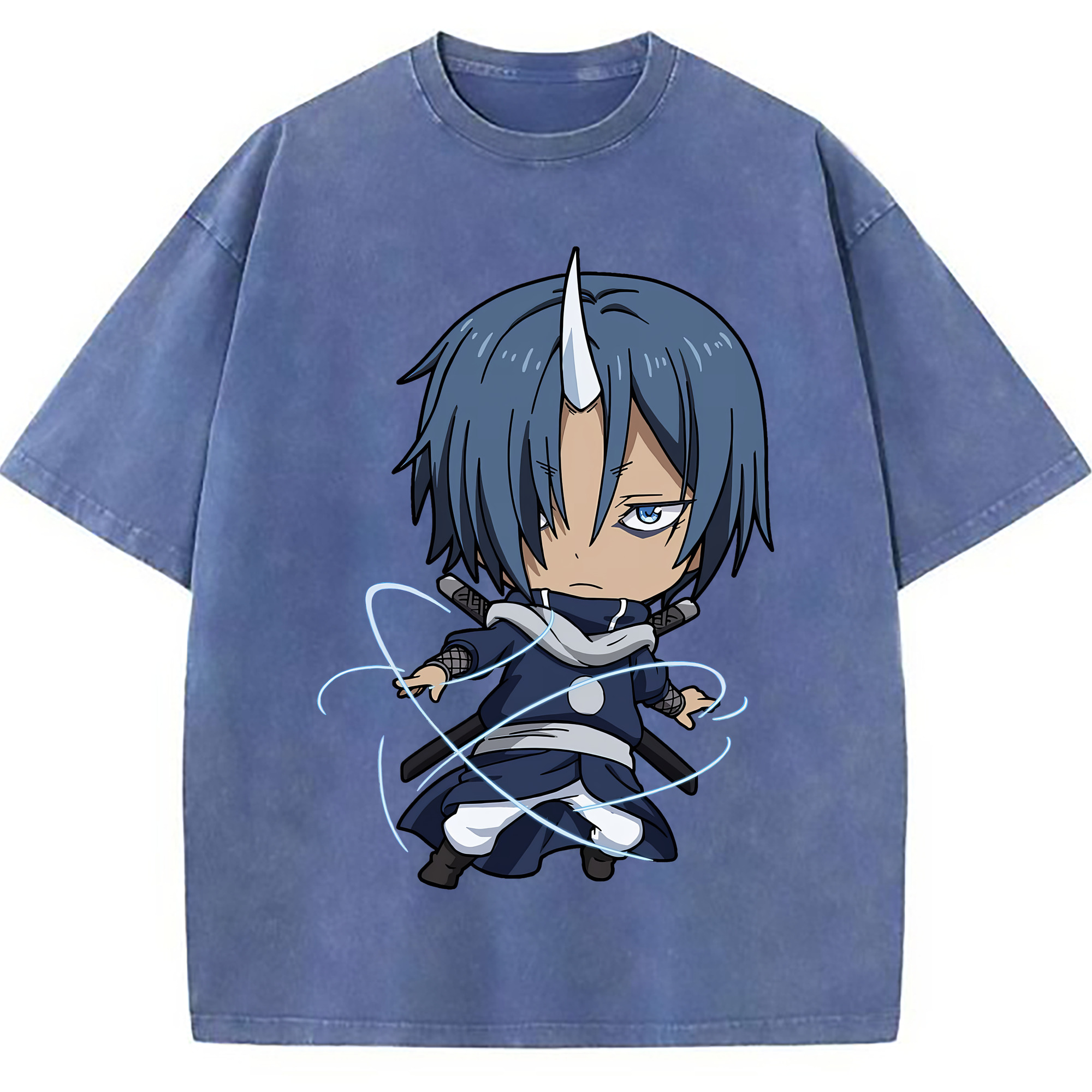 （画像用） 転スラ Regarding Reincarnated to Slime 綿100% ヴィンテージ風 半袖Tシャツ（フロントプリント）