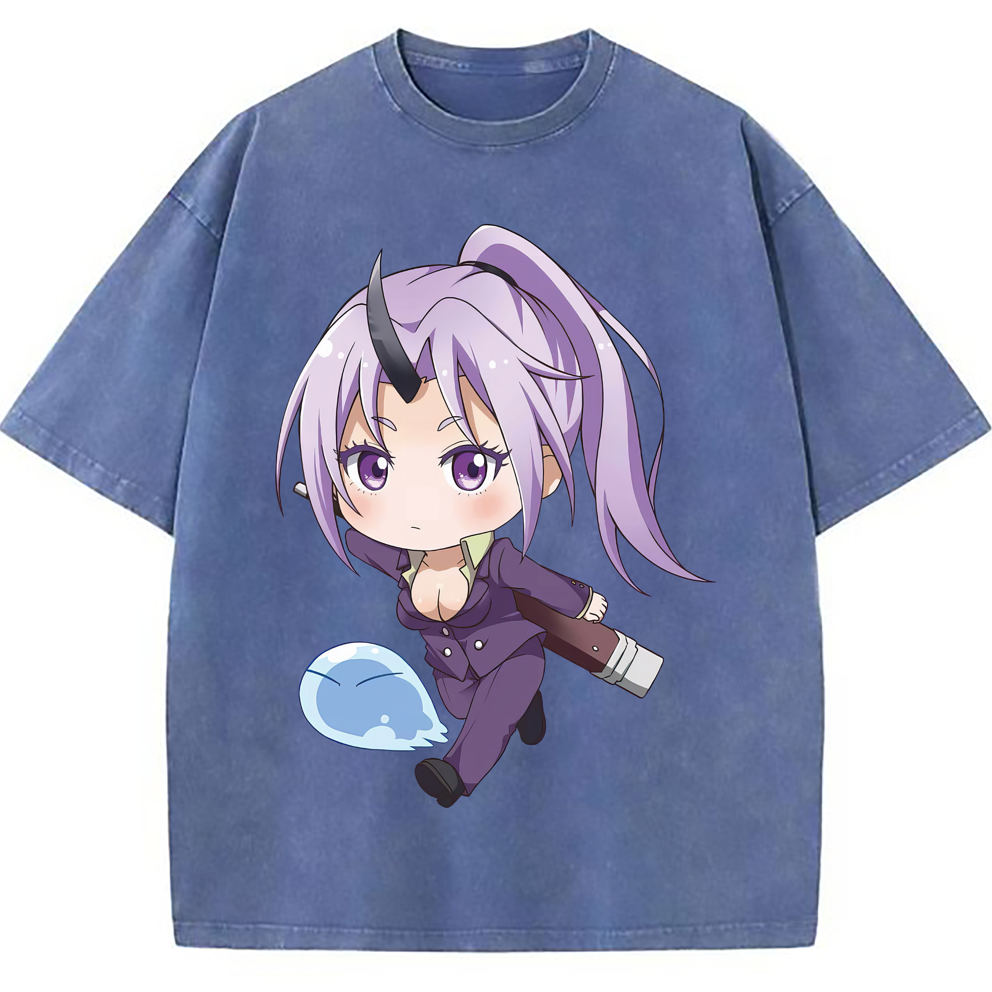 （画像用） 転スラ Regarding Reincarnated to Slime 綿100% ヴィンテージ風 半袖Tシャツ（フロントプリント）