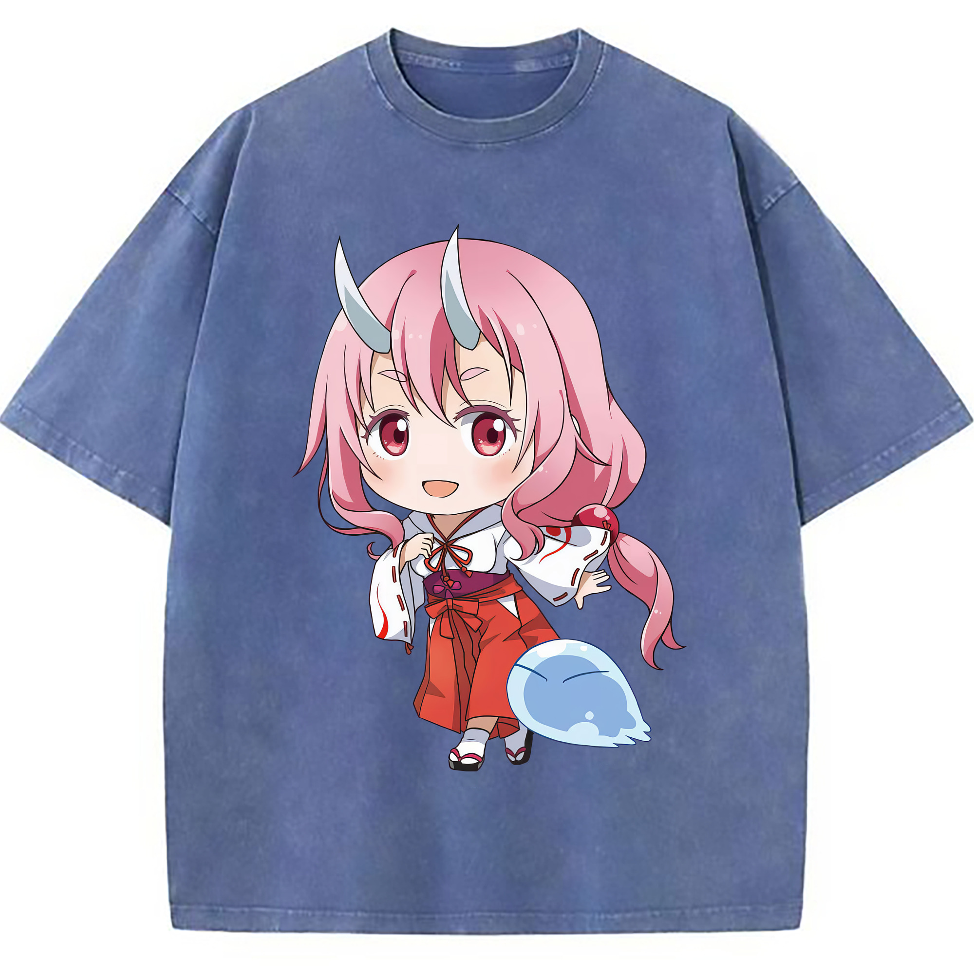 （画像用） 転スラ Regarding Reincarnated to Slime 綿100% ヴィンテージ風 半袖Tシャツ（フロントプリント）