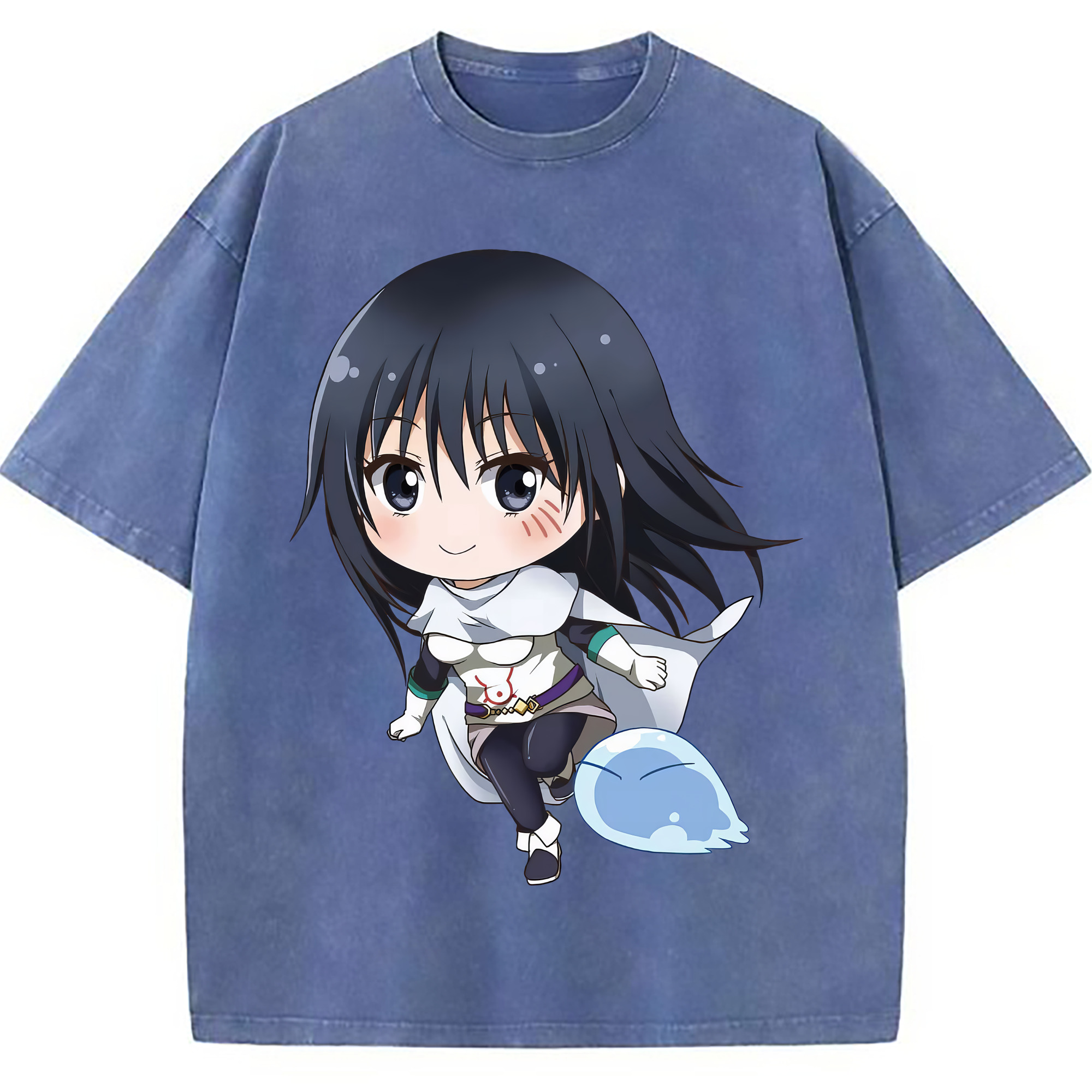（画像用） 転スラ Regarding Reincarnated to Slime 綿100% ヴィンテージ風 半袖Tシャツ（フロントプリント）