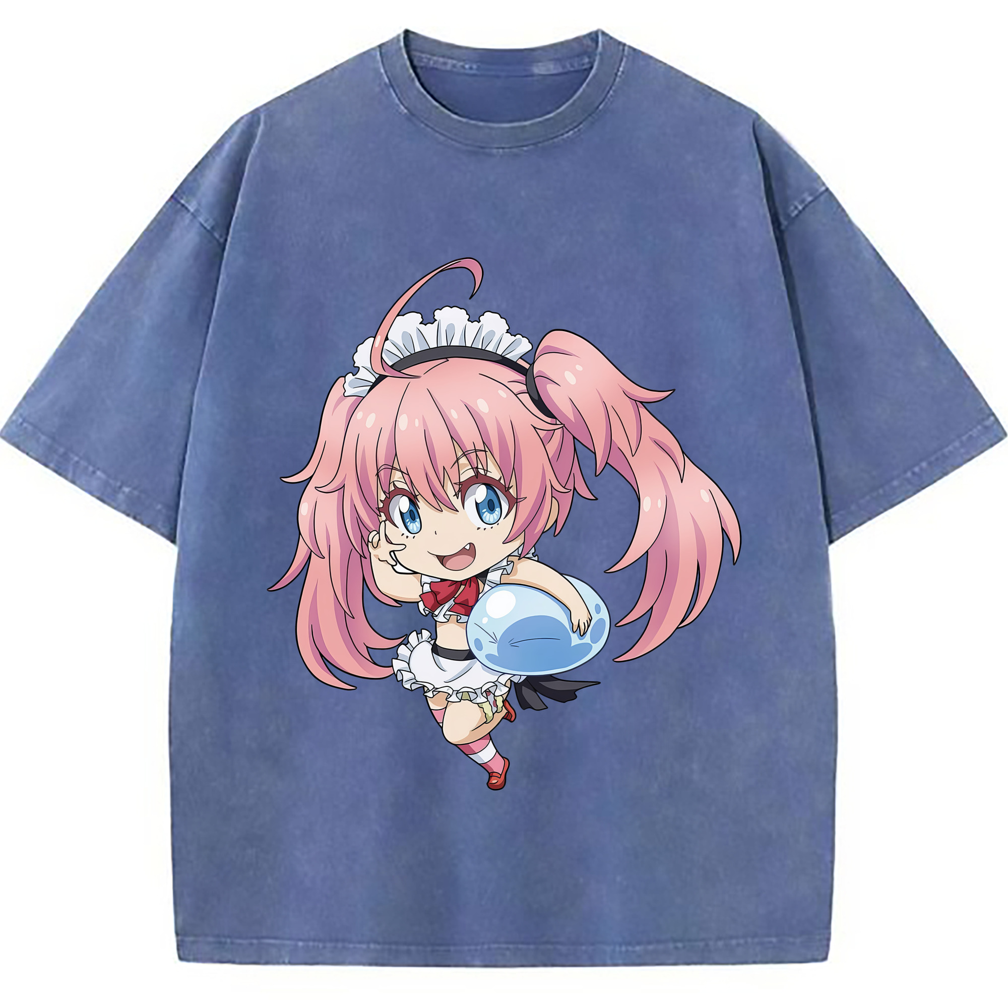 （画像用） 転スラ Regarding Reincarnated to Slime 綿100% ヴィンテージ風 半袖Tシャツ（フロントプリント）